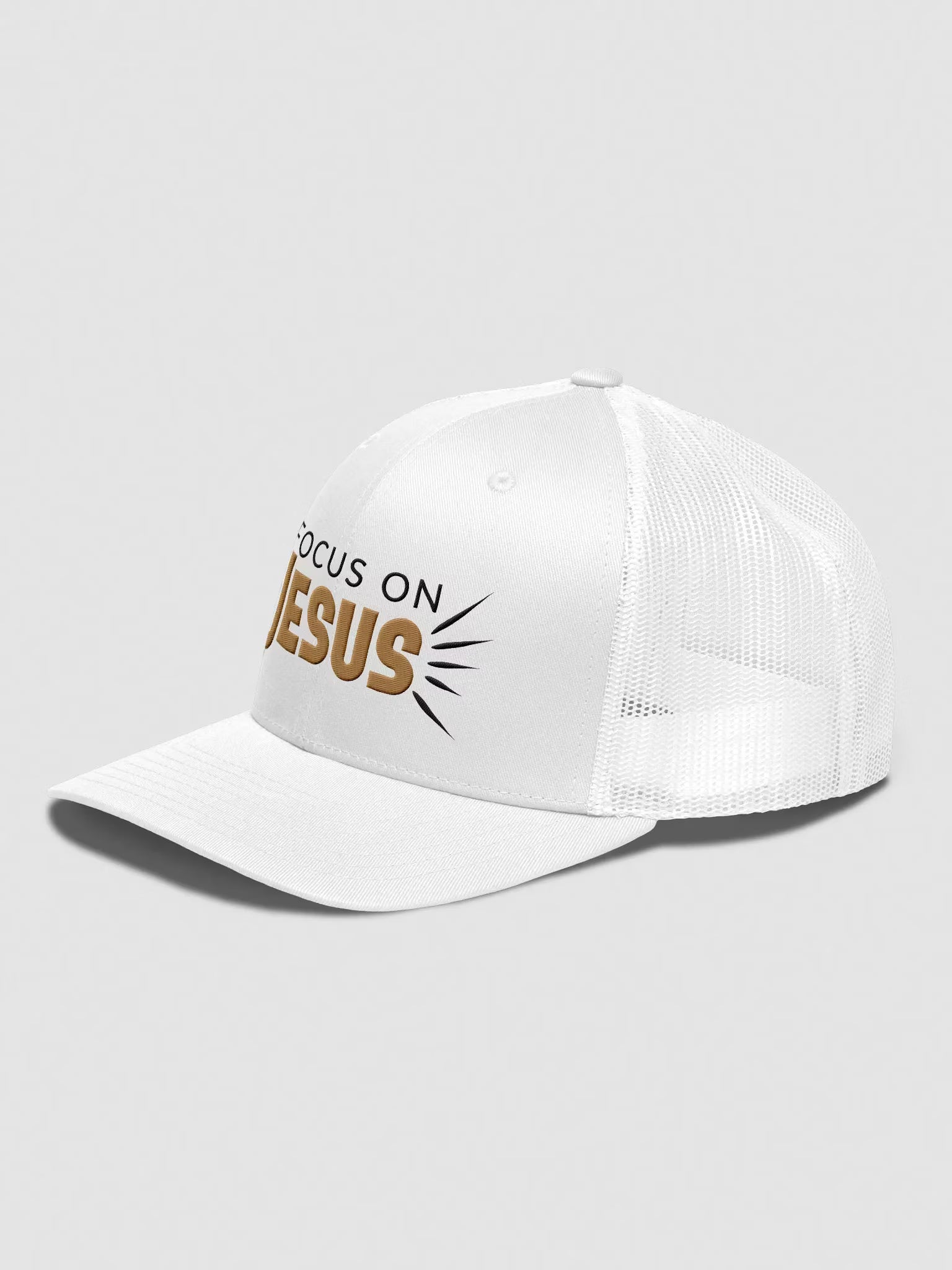 Focus on Jesus Embroidered Trucker Hat