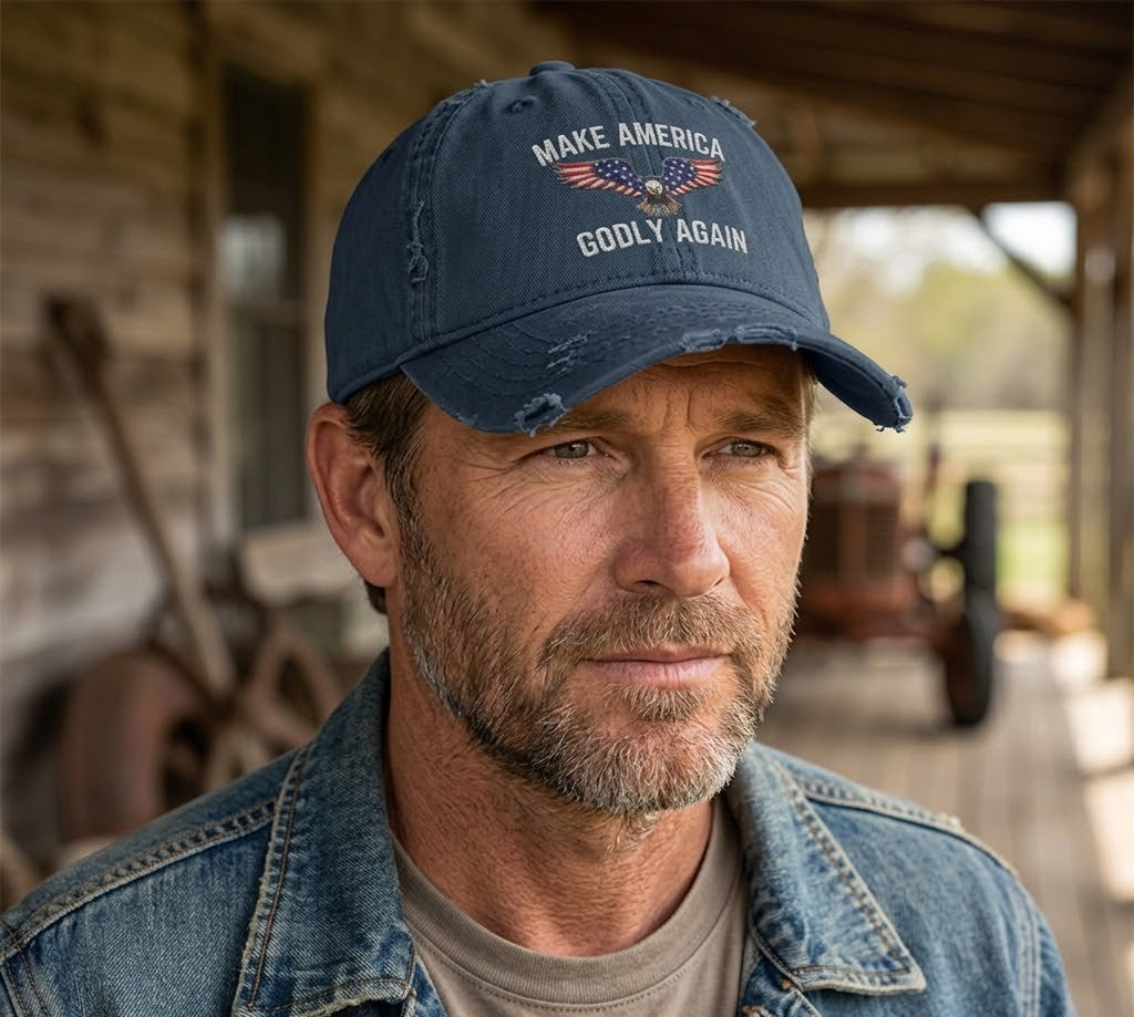Make America Godly Again Distressed Dad Hat