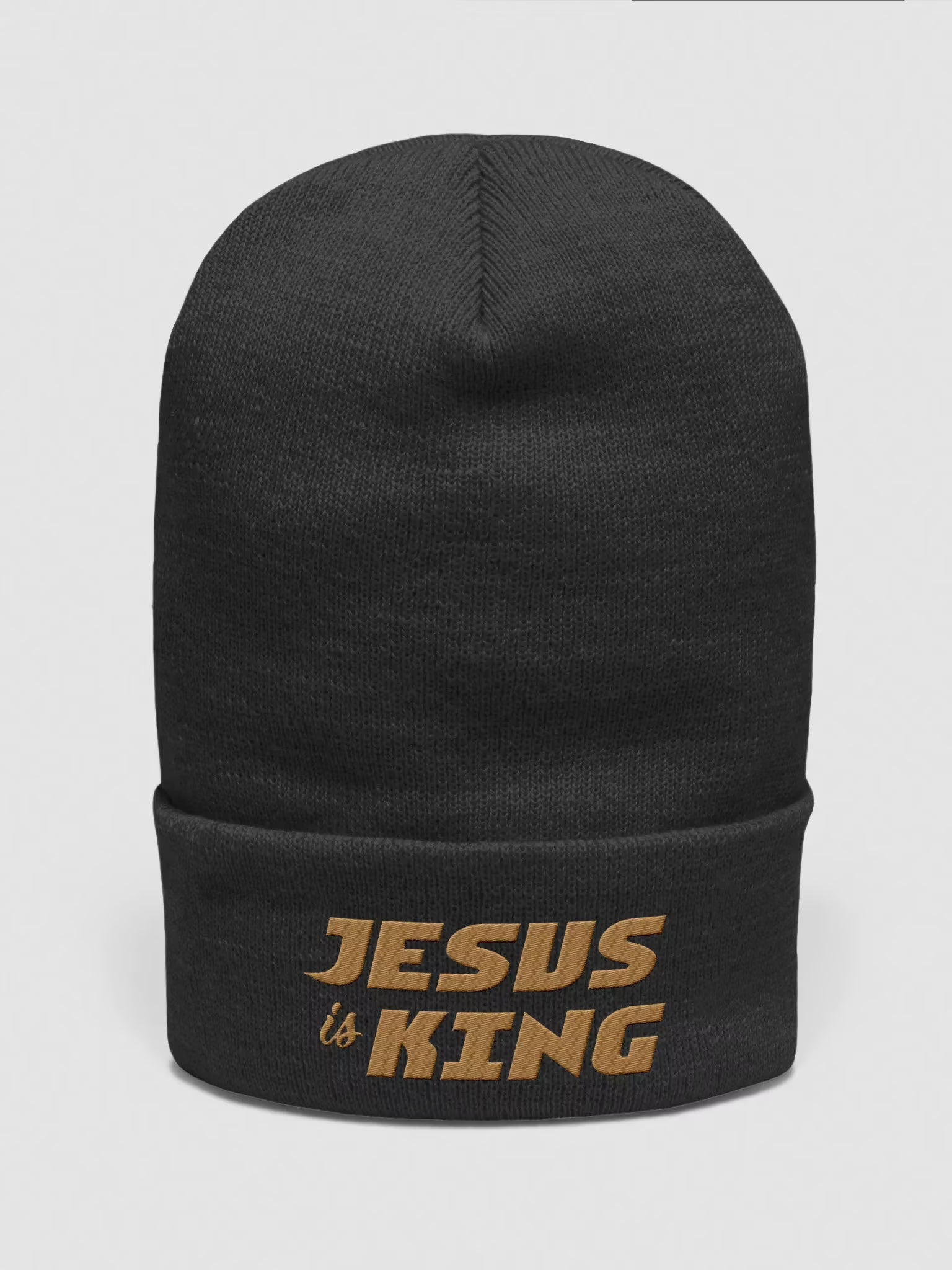 Jesus is King Cuffed Embroidered Beanie