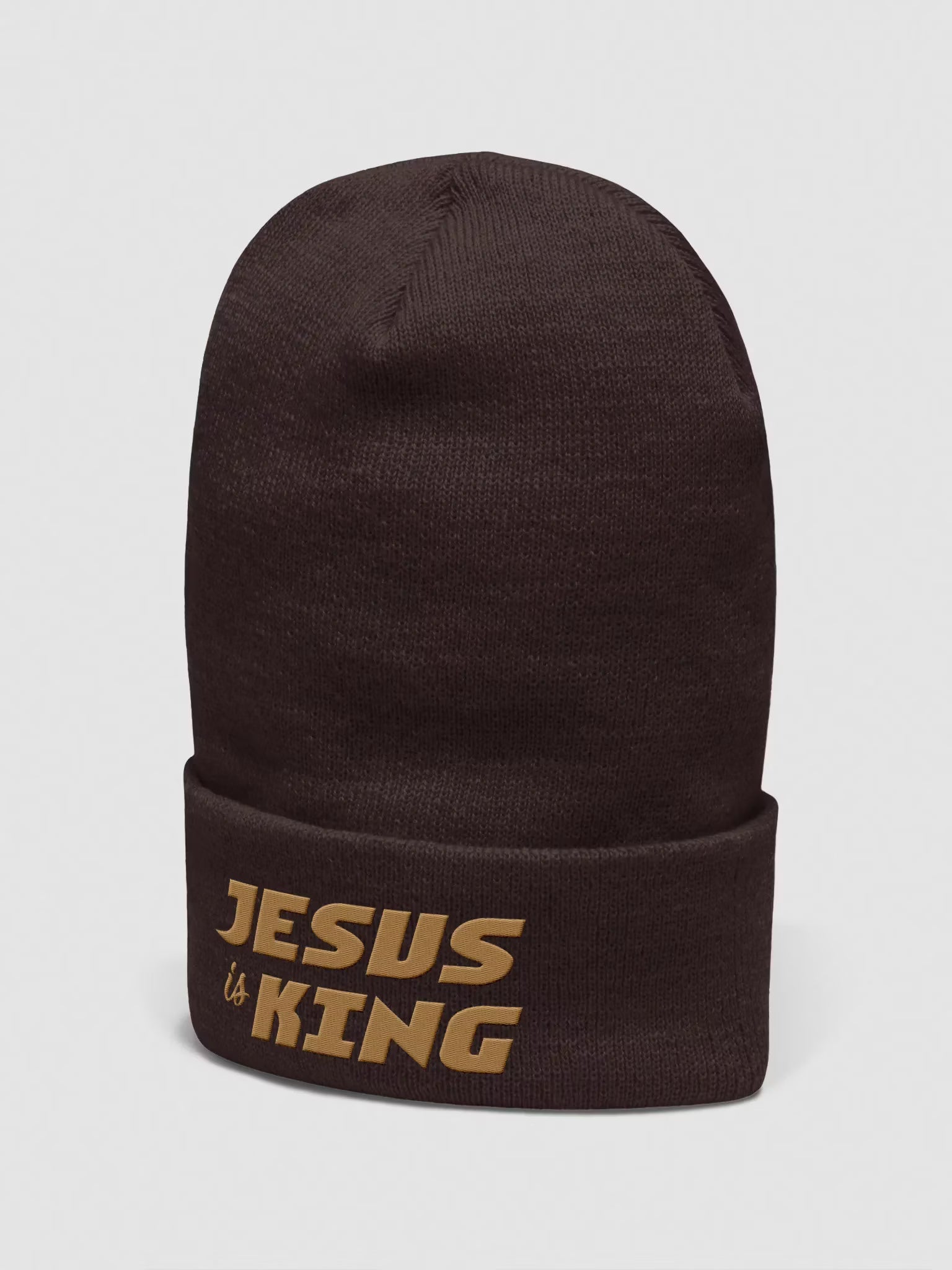Jesus is King Cuffed Embroidered Beanie