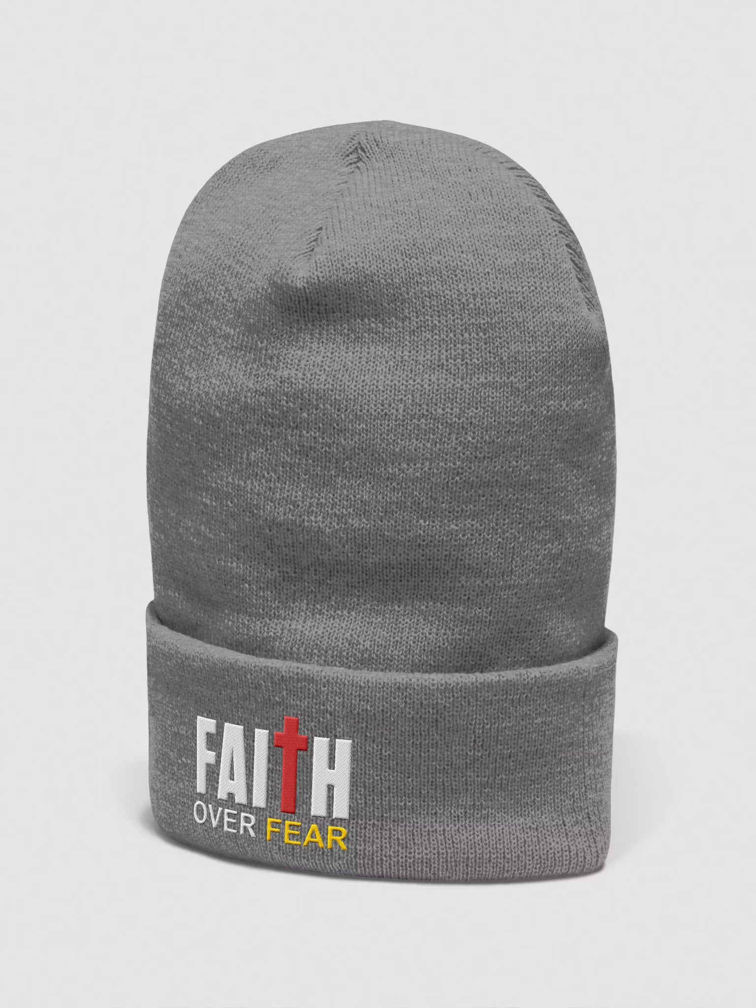 Faith Over Fear Embroidered Cuffed Beanie