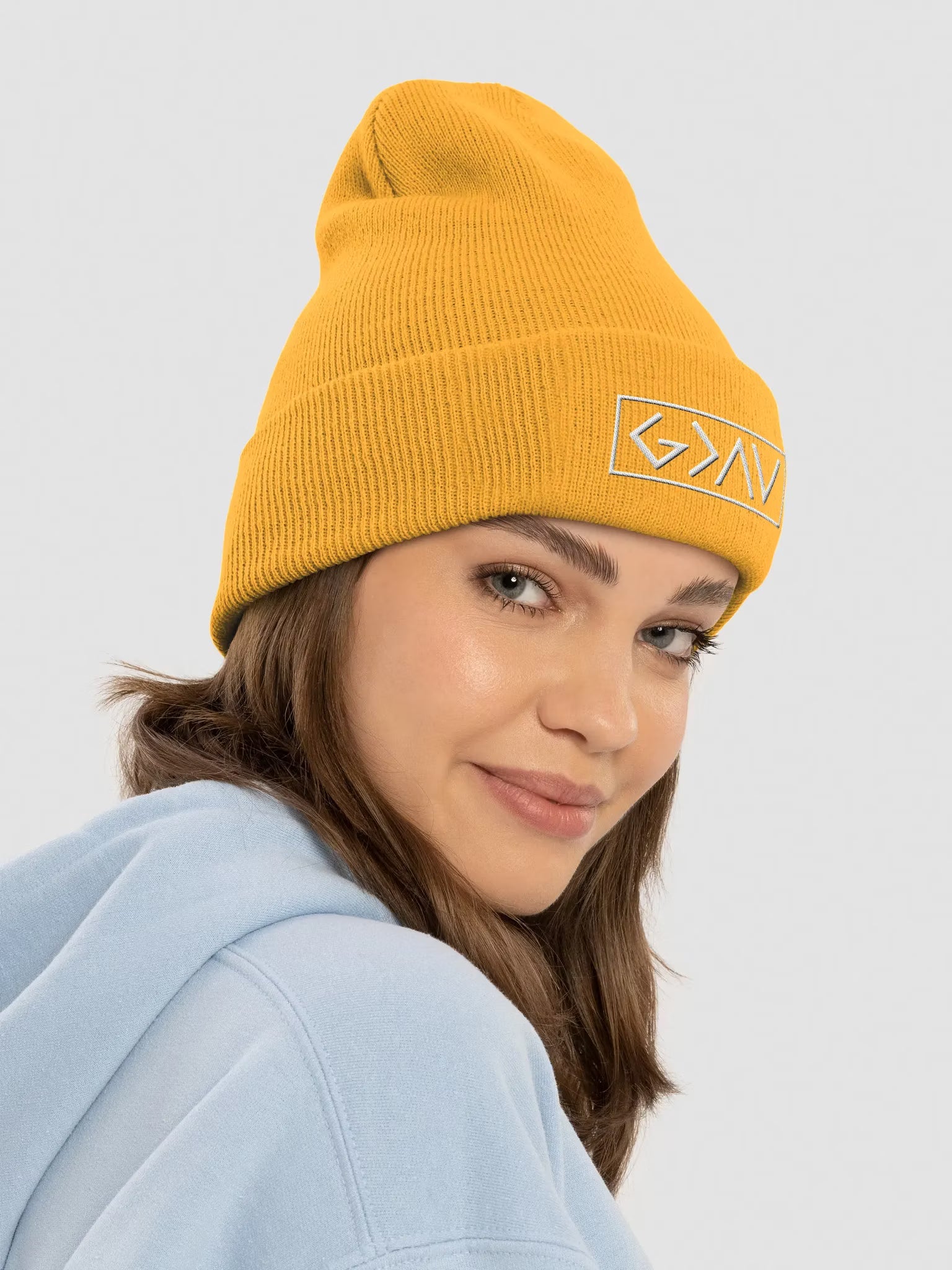 God is Greater than the Highs and Lows Embroidered Cuffed Beanie