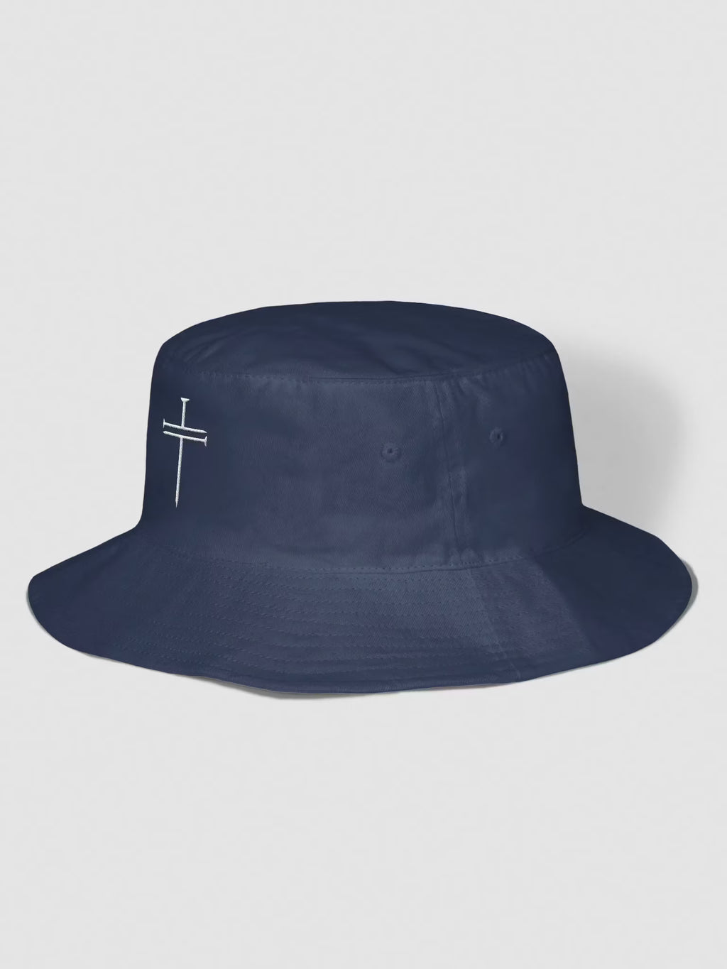 Nail Cross Embroidered Bucket Hat