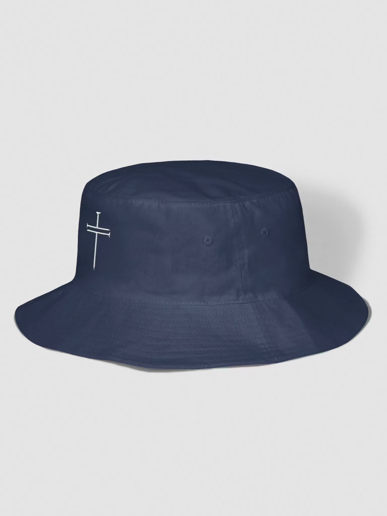 Nail Cross Embroidered Bucket Hat