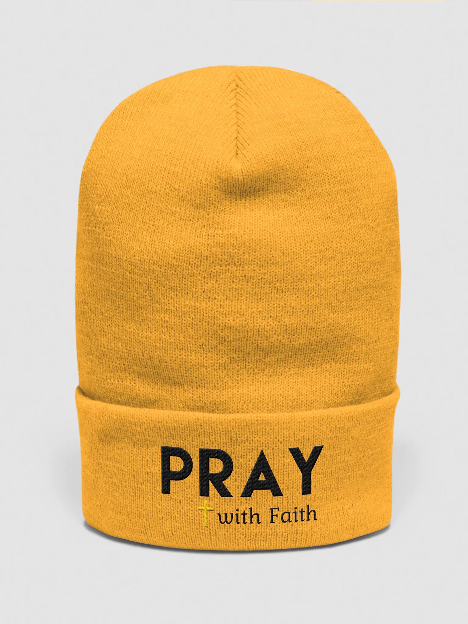 Pray with Faith Embroidered Cuffed Beanie
