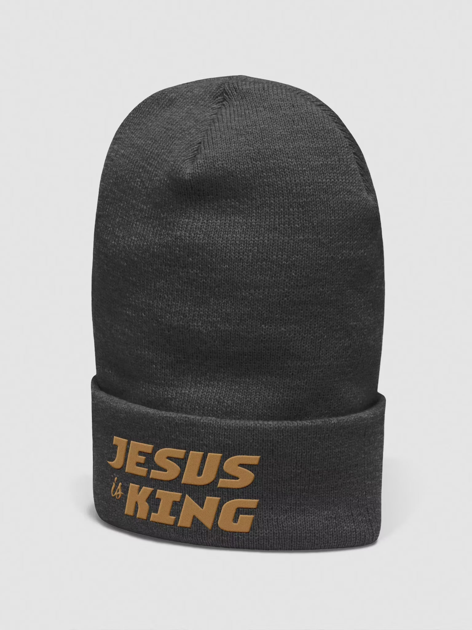 Jesus is King Cuffed Embroidered Beanie