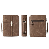 Large-Capacity Multi-Compartment Prayer Book Cover PU Scripture Storage Bag