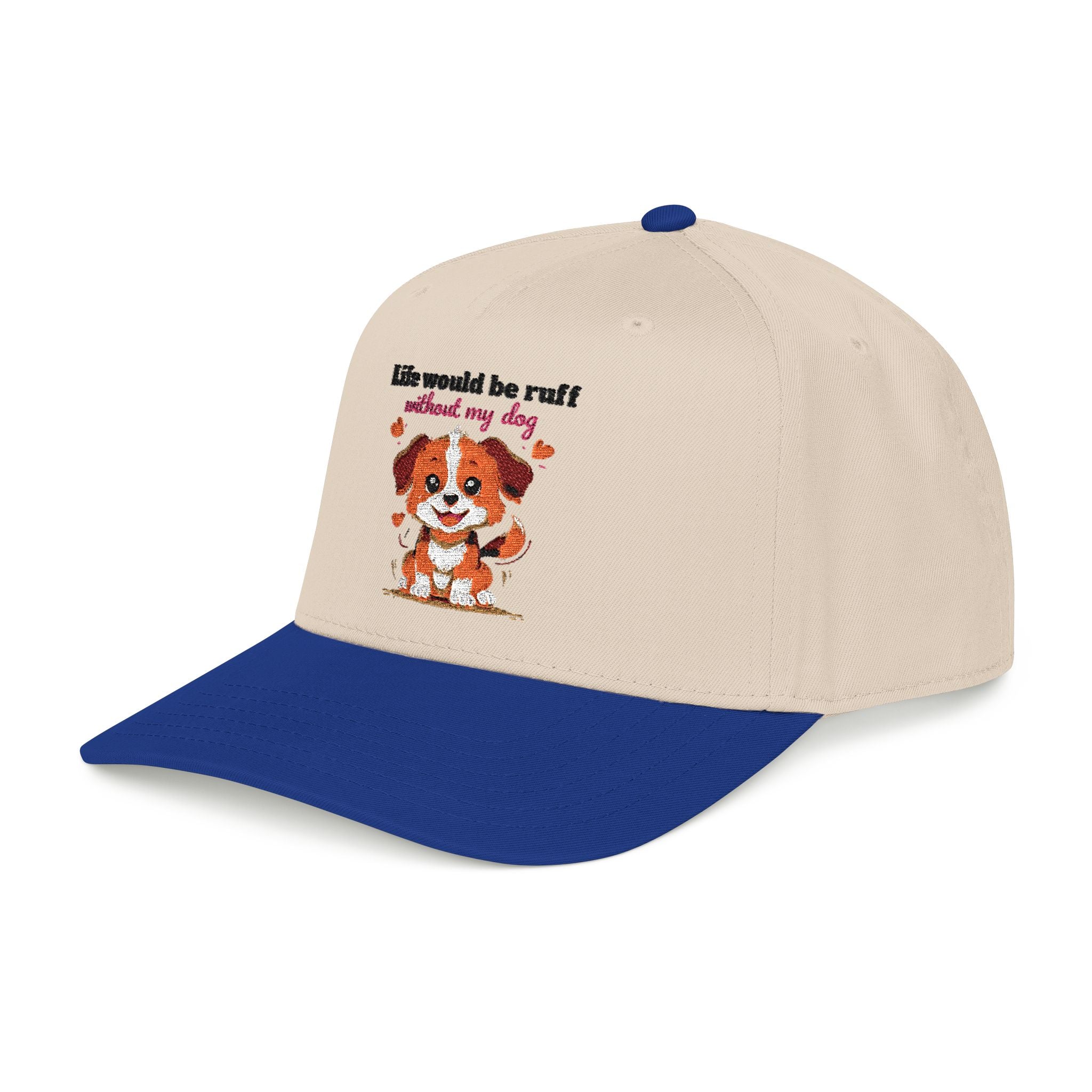 Life Would Be Ruff Puppy Embroidered Baseball Cap