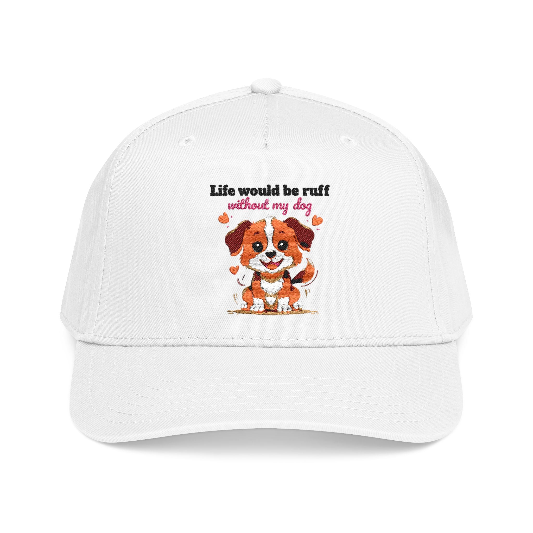 Life Would Be Ruff Puppy Embroidered Baseball Cap