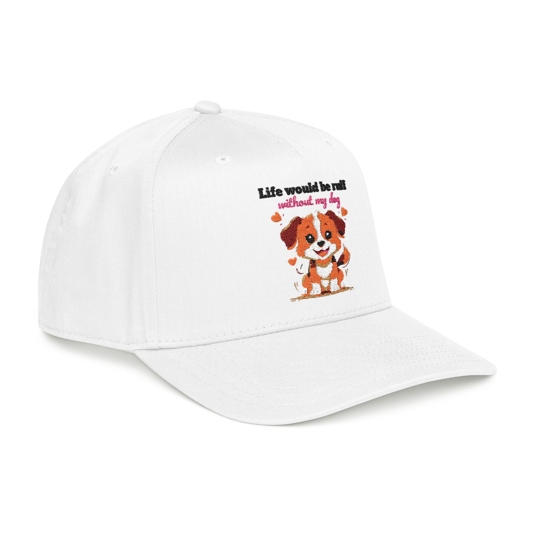 Life Would Be Ruff Puppy Embroidered Baseball Cap