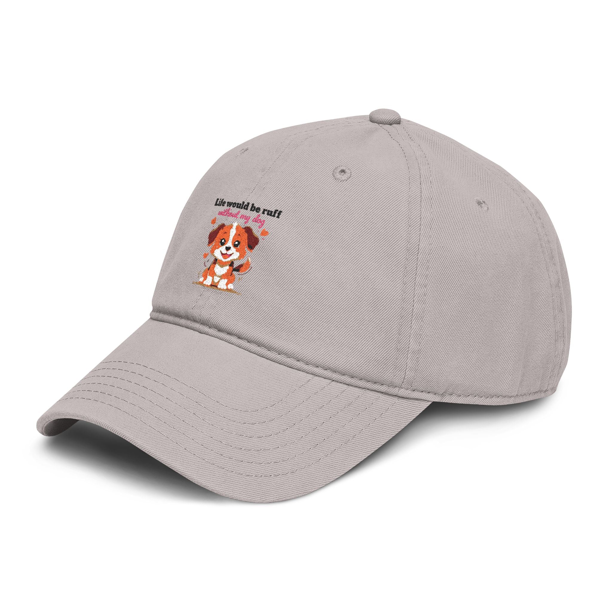 Life Would Be Ruff Puppy Embroidered Baseball Cap — Cute Dog Dad/Mom Hat