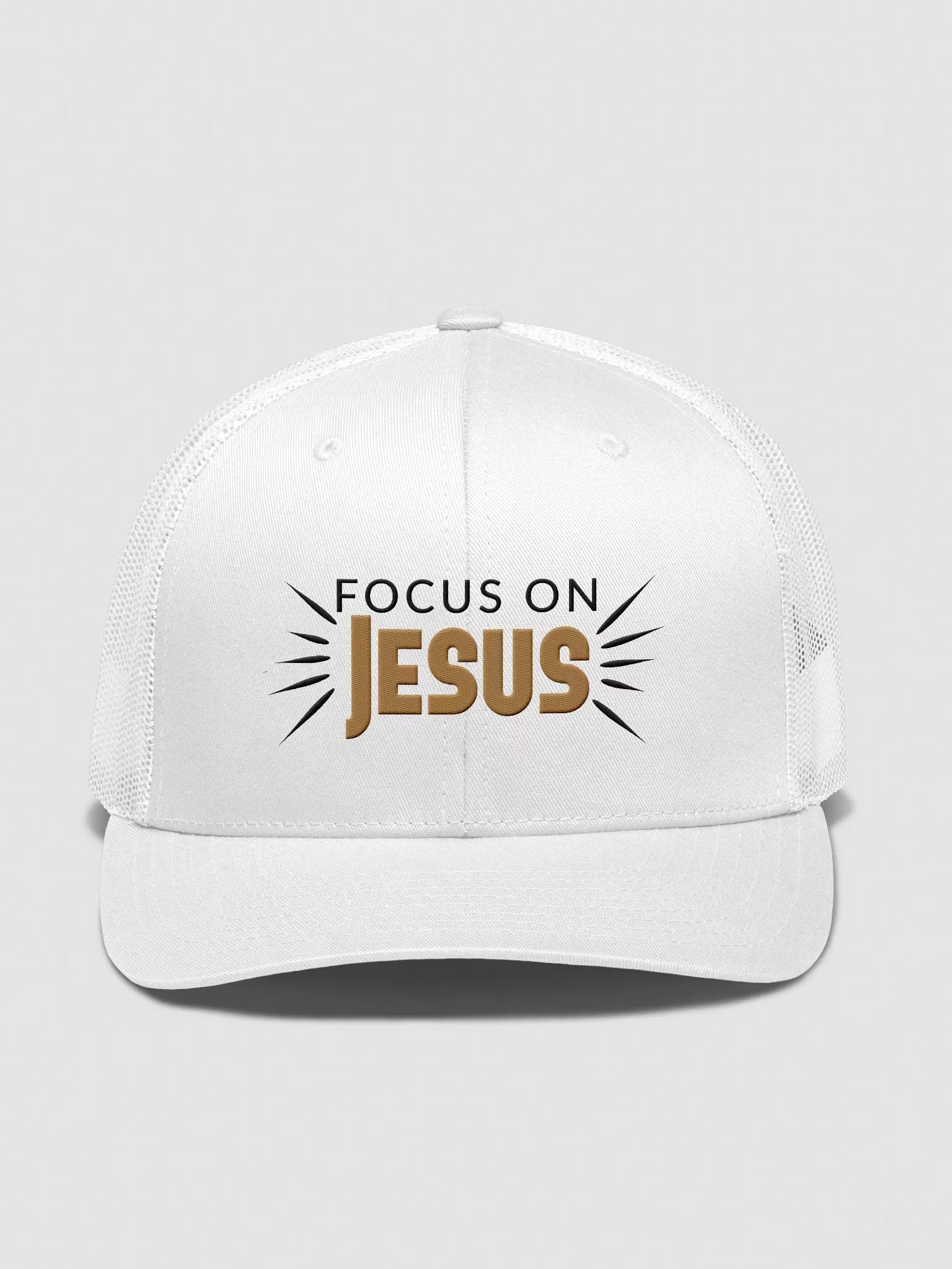 Focus on Jesus Embroidered Trucker Hat