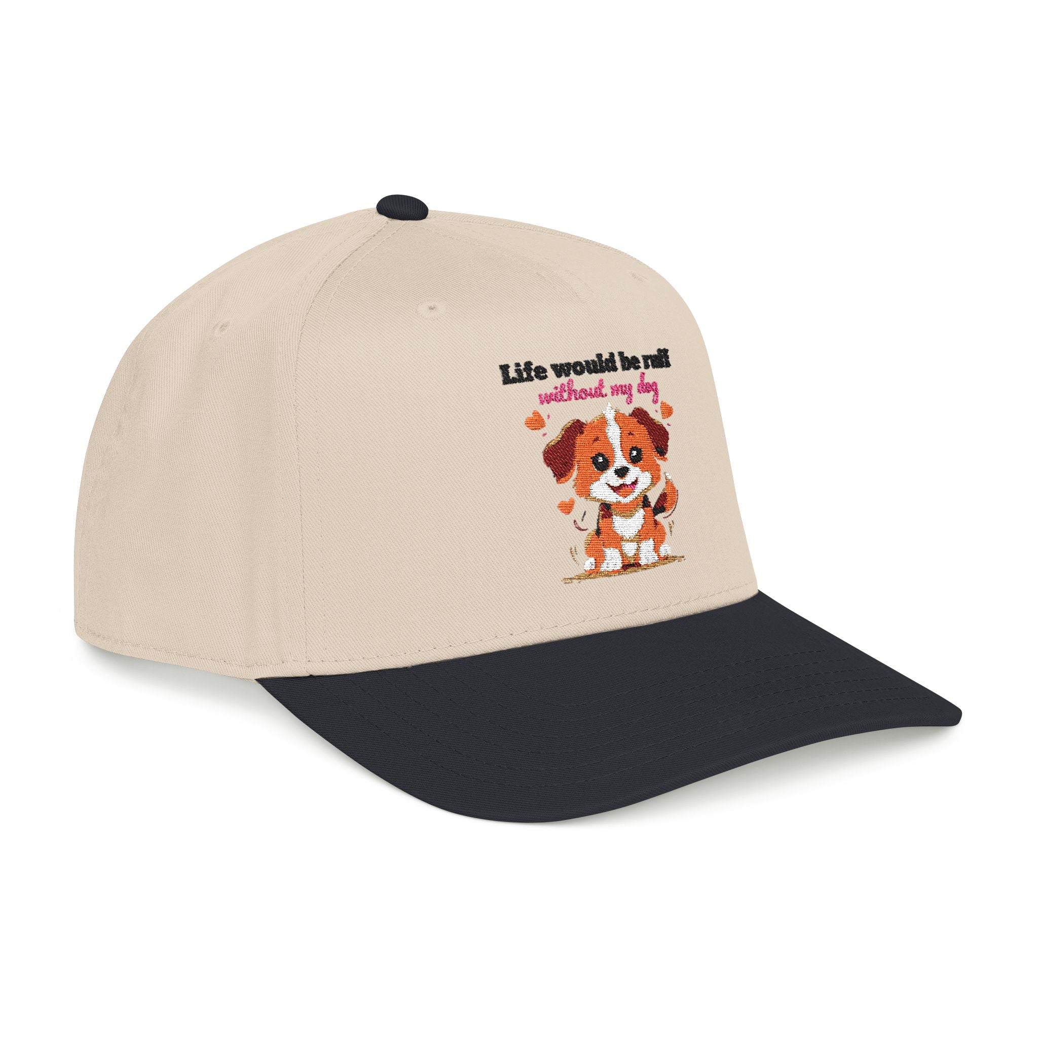 Life Would Be Ruff Puppy Embroidered Baseball Cap