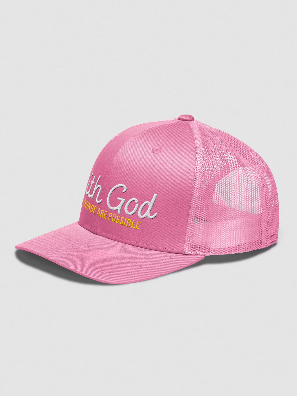 With God All things are possible Embroidered Trucker Hat