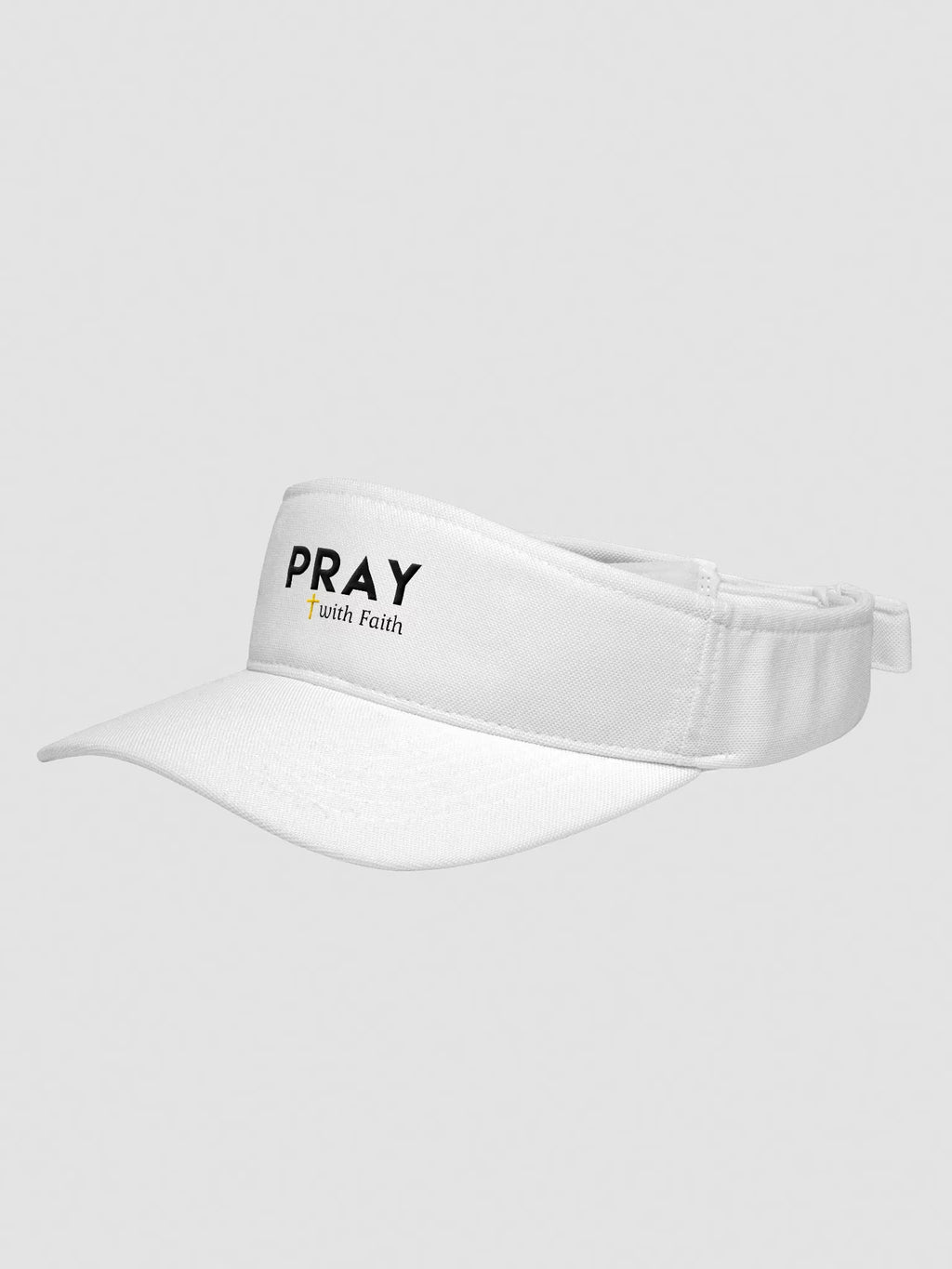 Pray With Faith Plus Cross Embroidered Visor