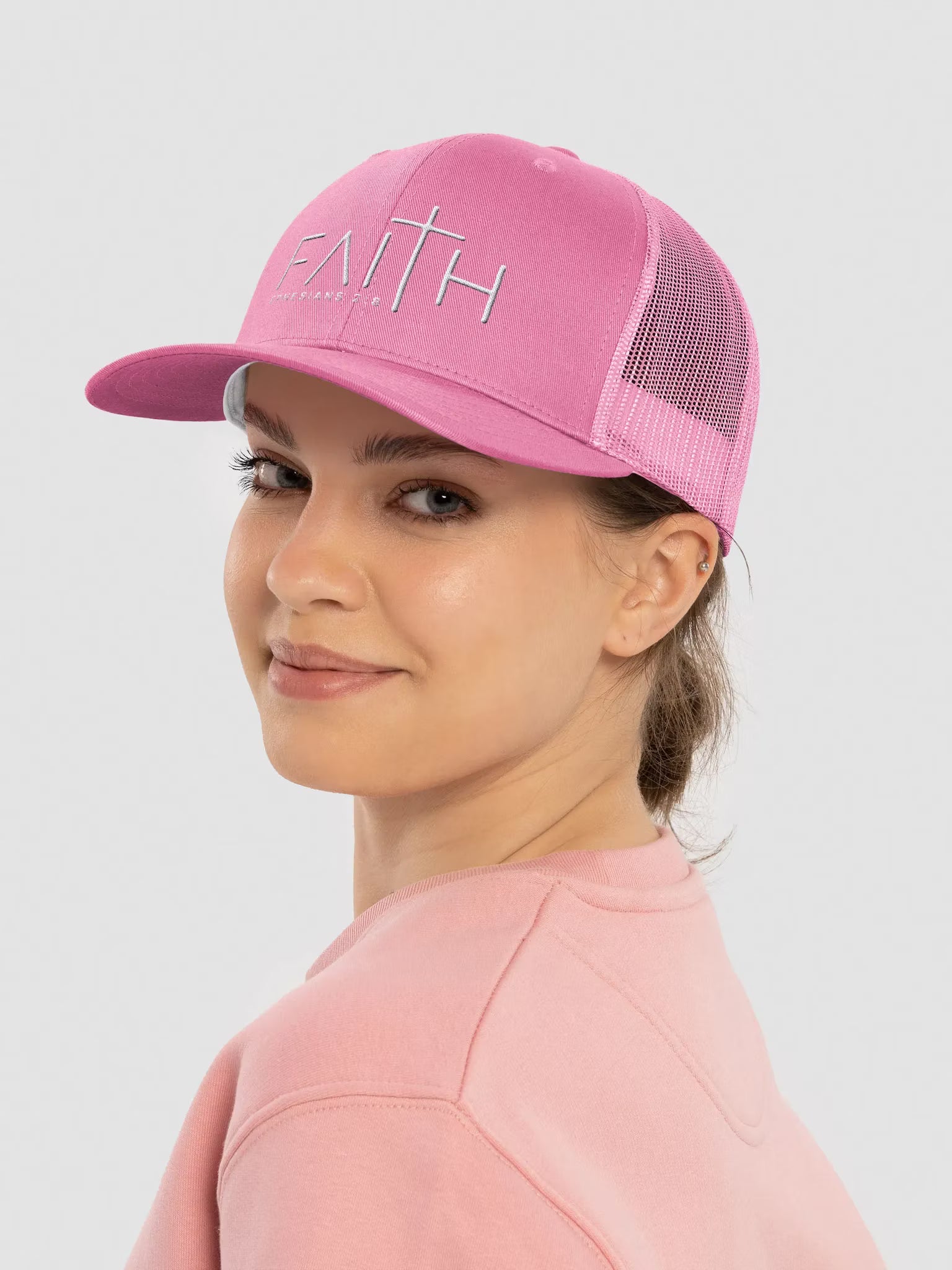 Faith Ephesians 2 : 8 Embroidered Trucker Hat