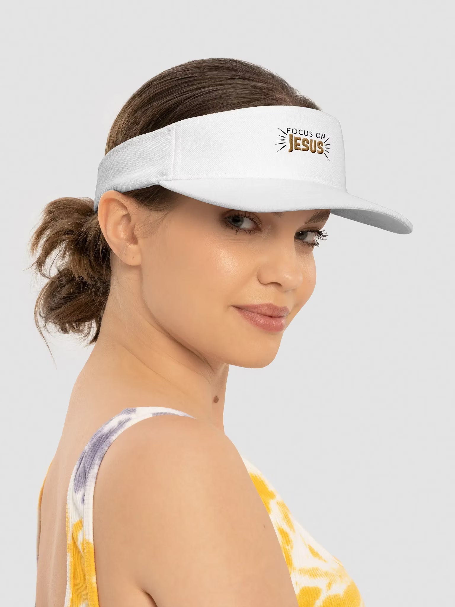 Focus On Jesus Embroidered Visor