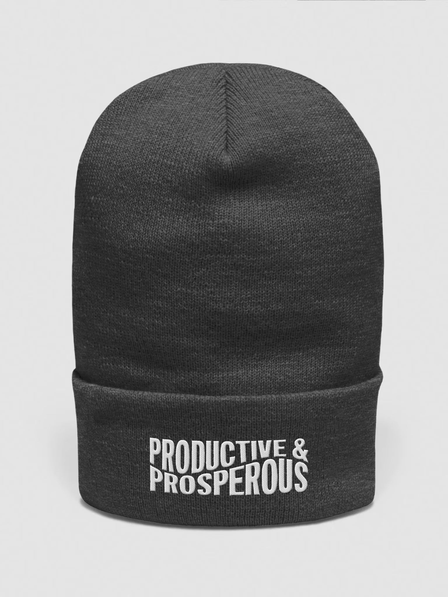 Productive & Prosperous Embroidered Cuffed Beanie