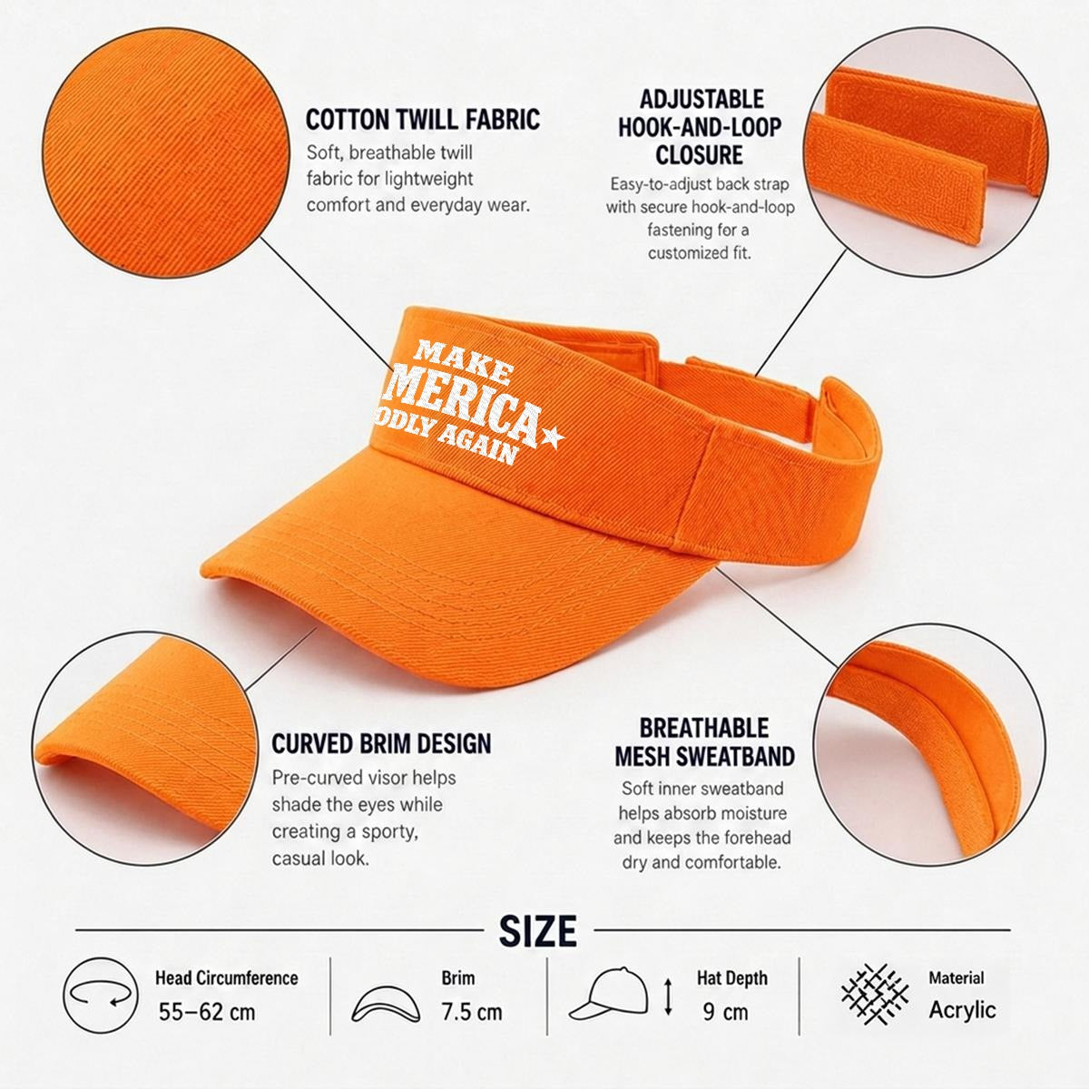 Embroidery Open-Top Visor