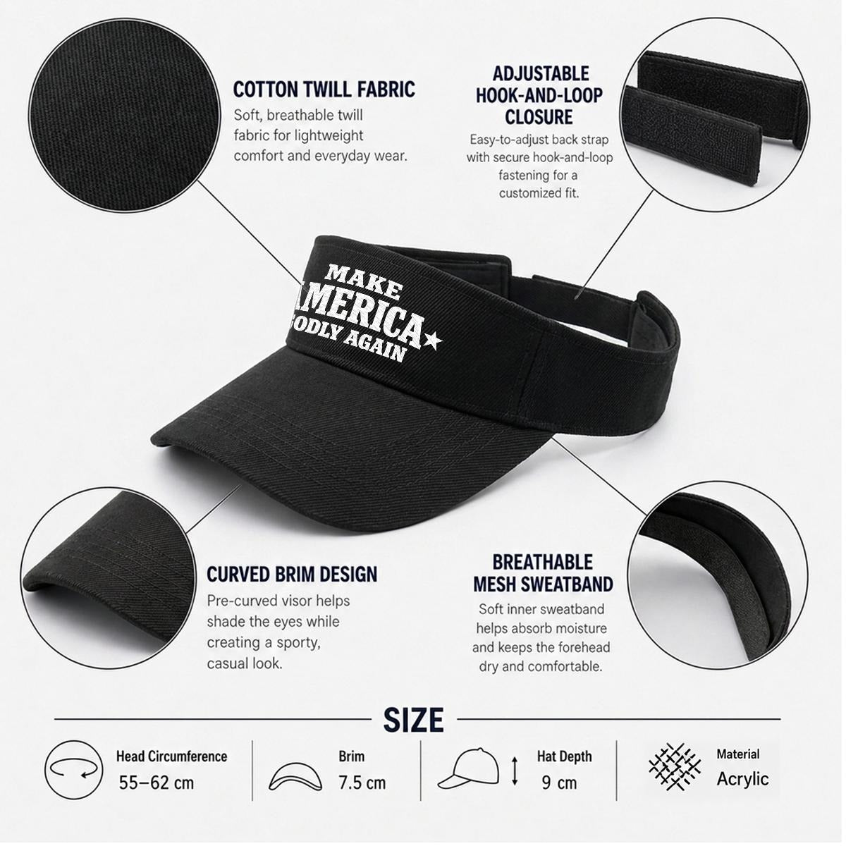Make Amarica Godly Again Visor