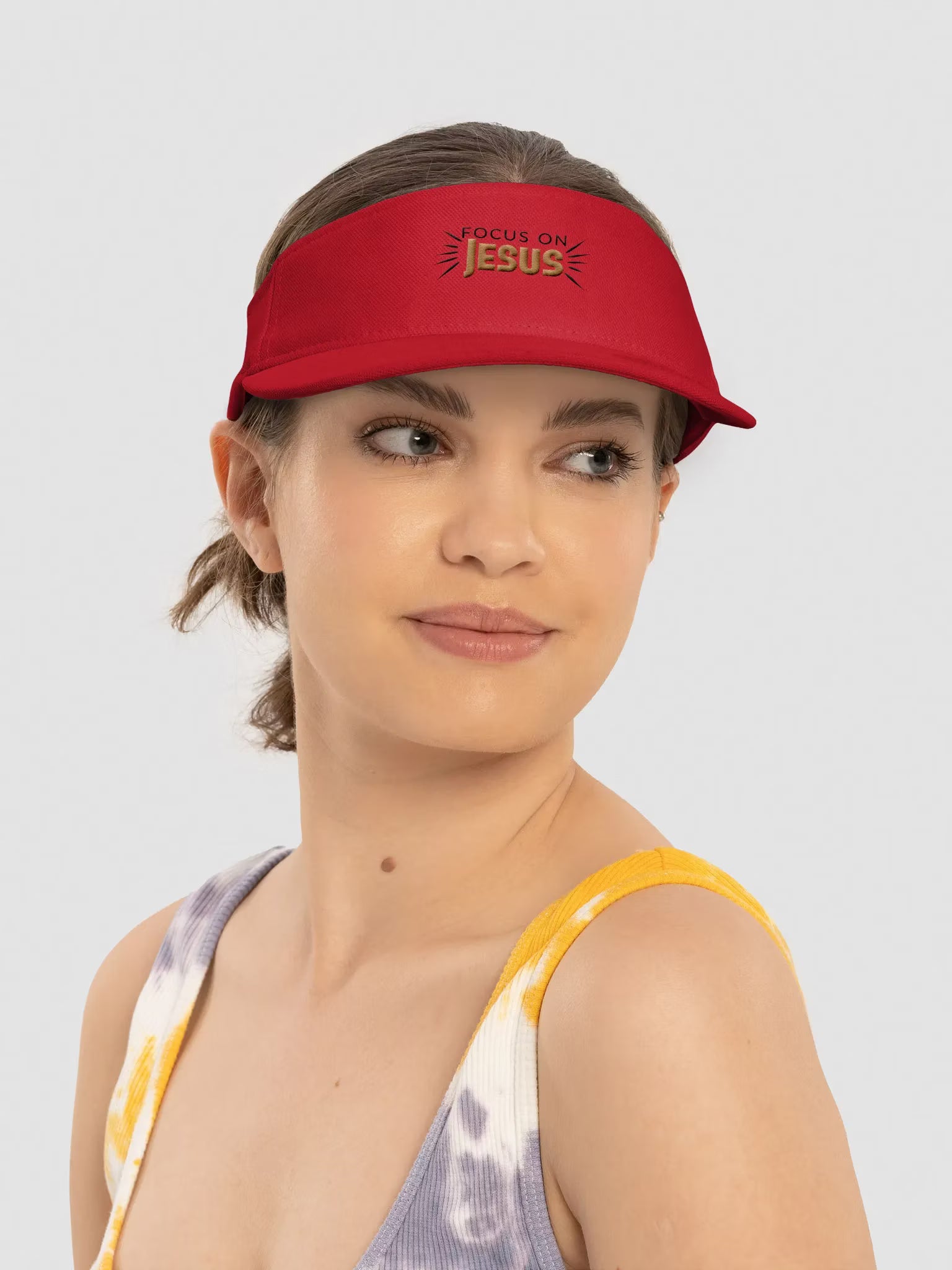 Focus On Jesus Embroidered Visor