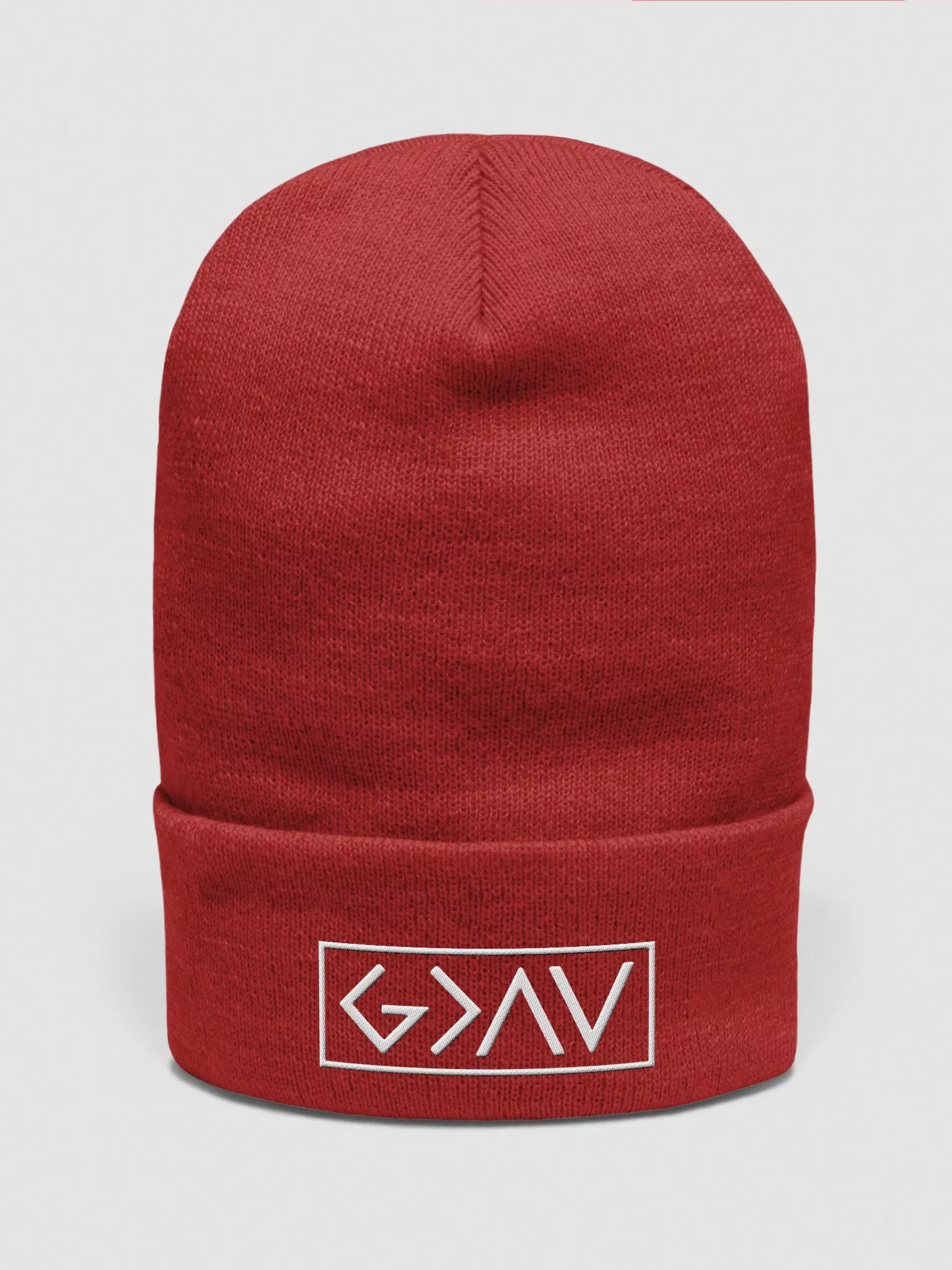 God is Greater than the Highs and Lows Embroidered Cuffed Beanie