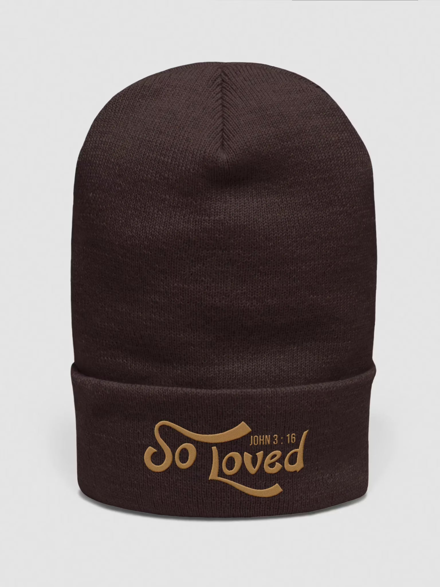 So Loved John 3 : 16 Embroidered Cuffed Beanie