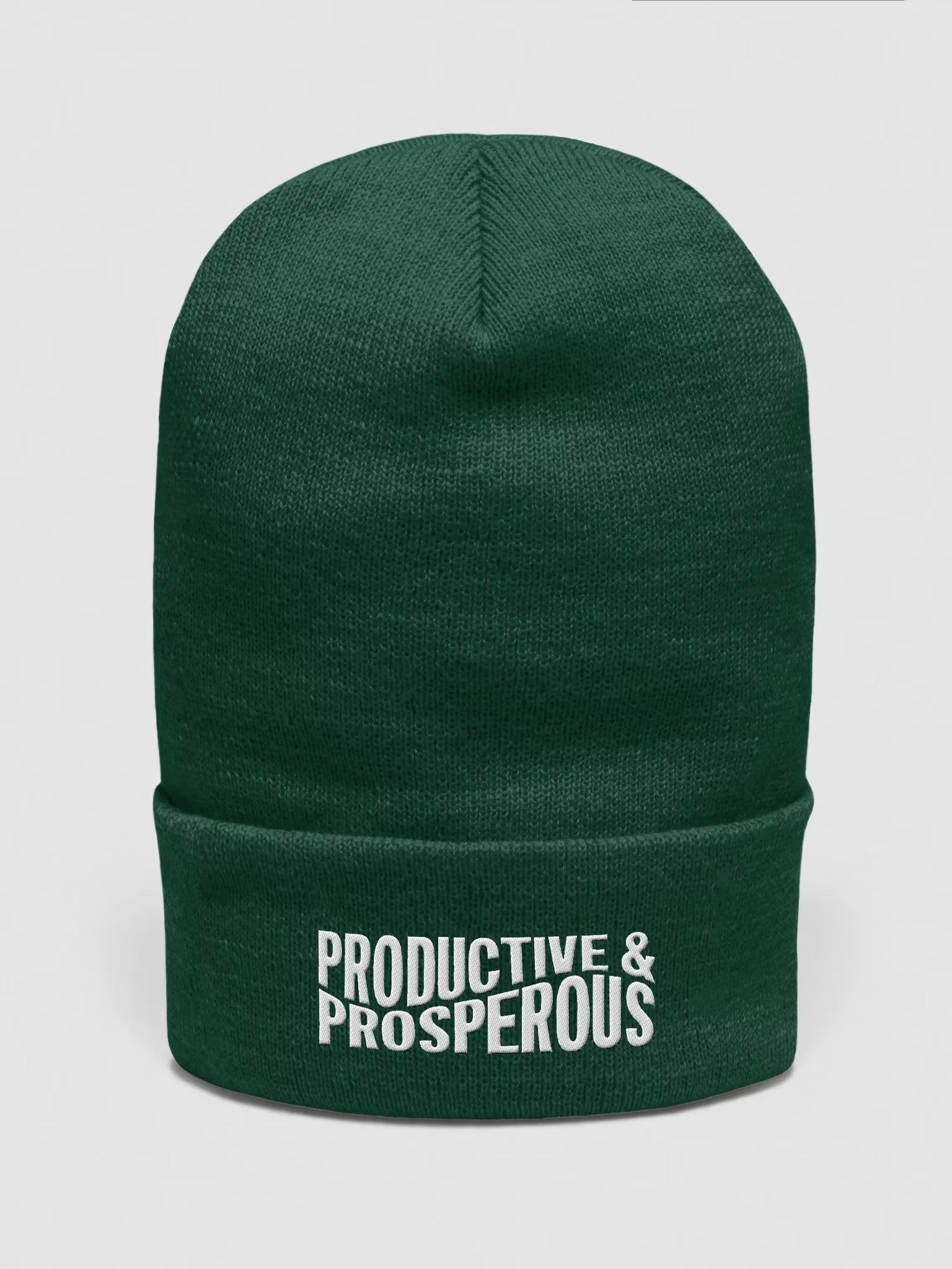 Productive & Prosperous Embroidered Cuffed Beanie