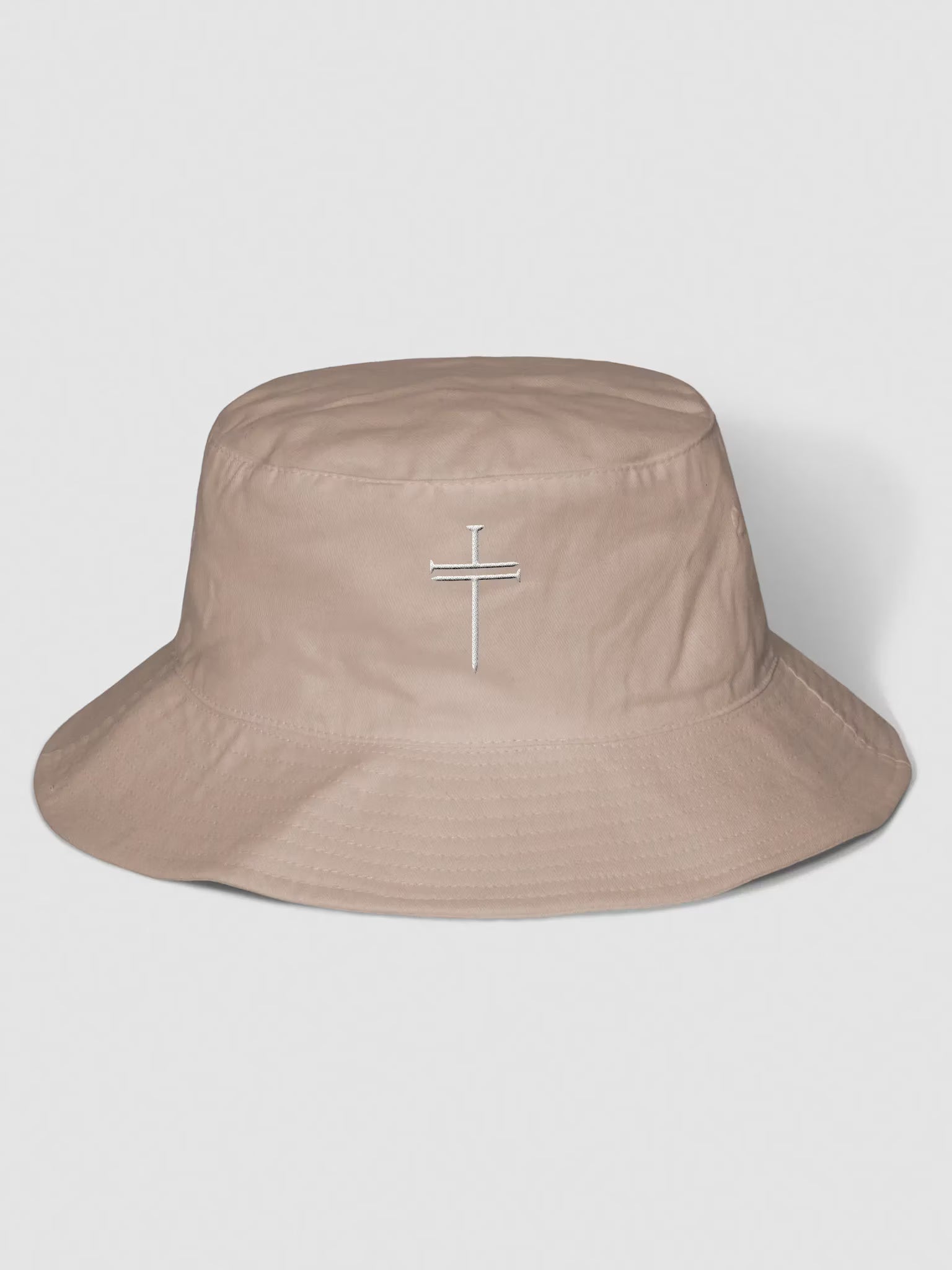 Nail Cross Embroidered Bucket Hat