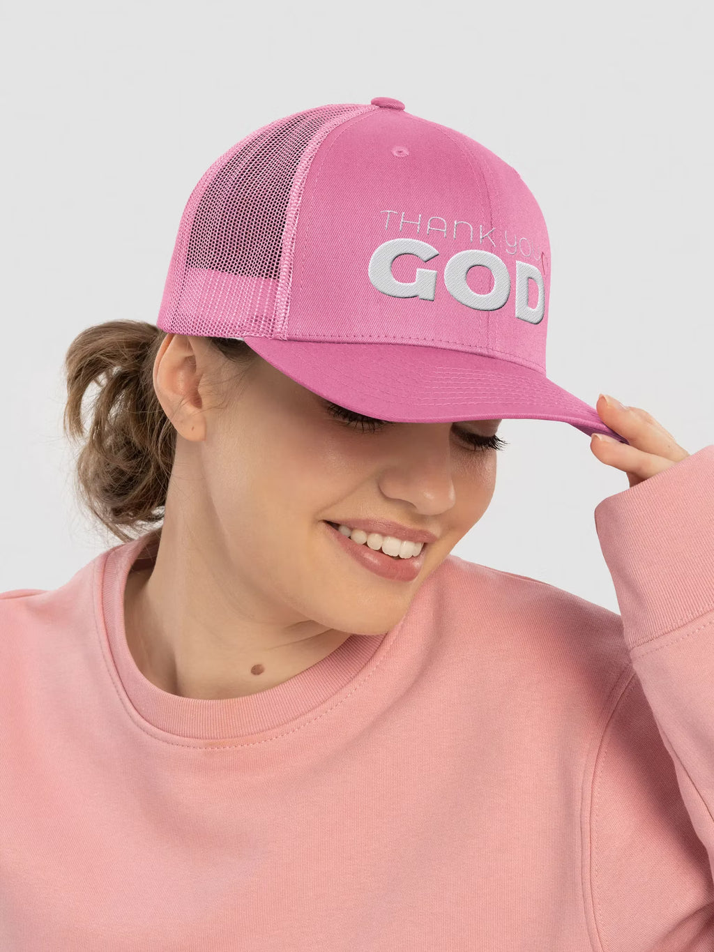 Thank you God Embroidered Trucker Hat