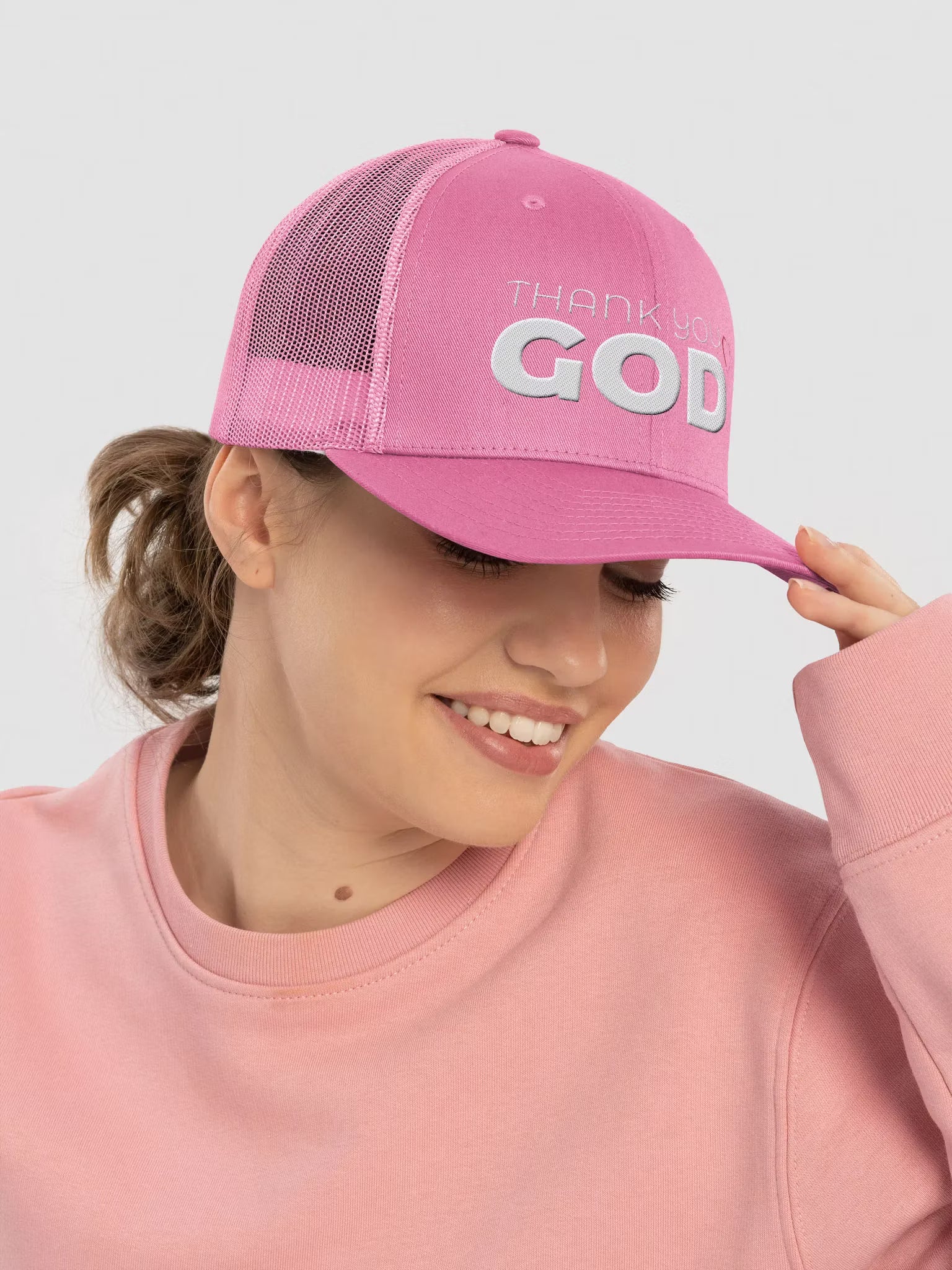 Thank you God Embroidered Trucker Hat
