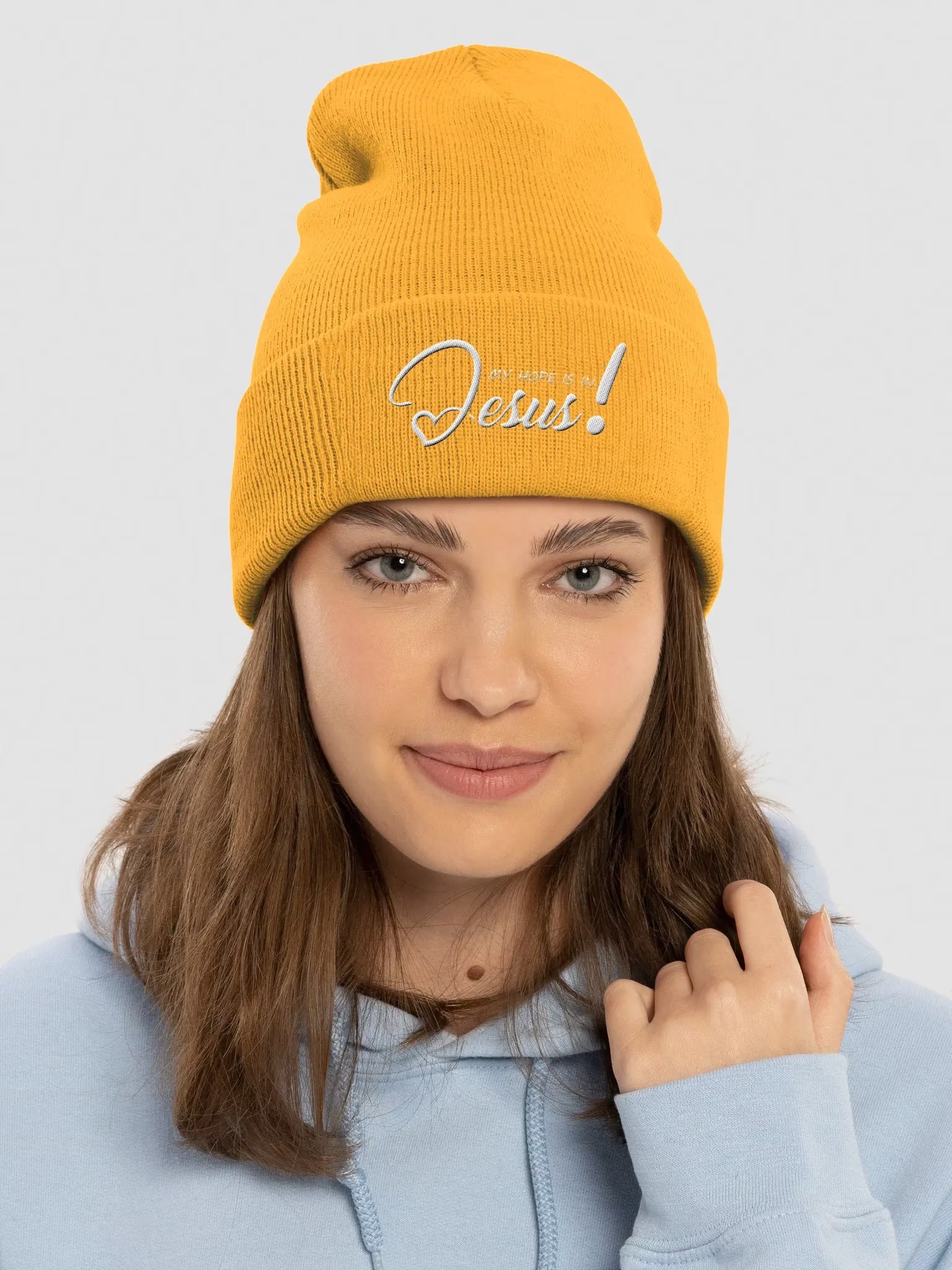 My Hope is in Jesus Embroidered Cuffed Beanie