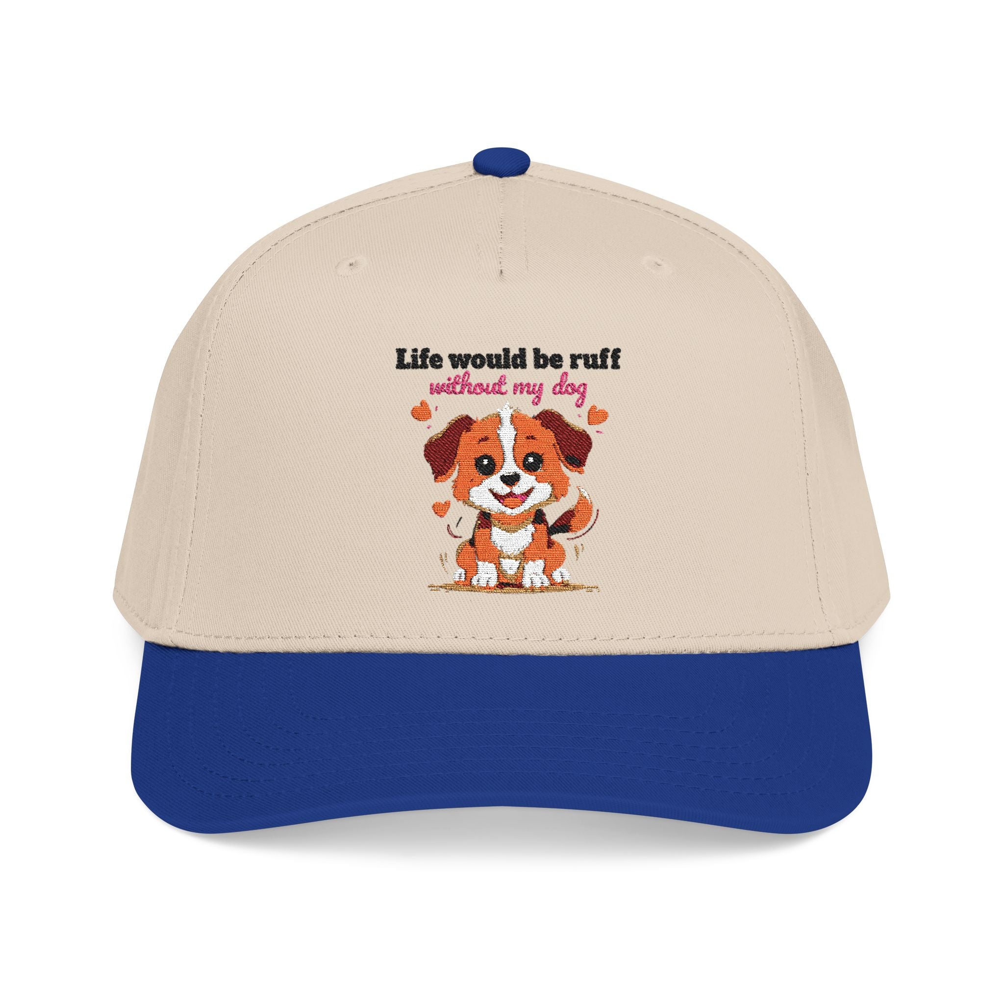 Life Would Be Ruff Puppy Embroidered Baseball Cap