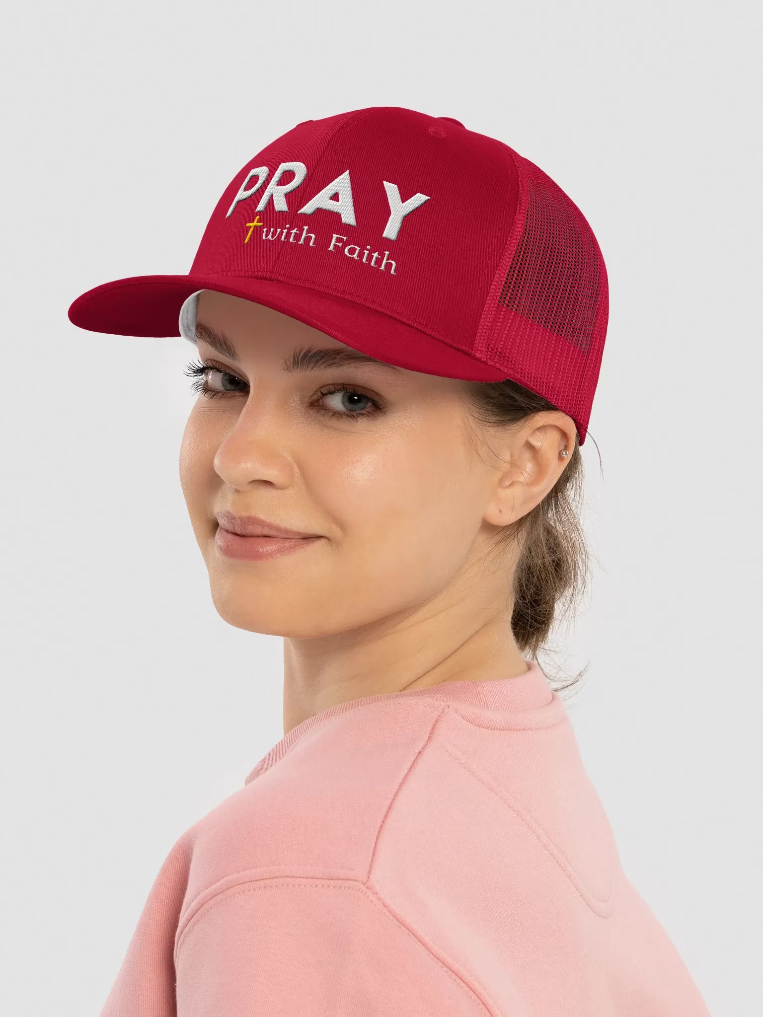 Pray with faith Embroidered Trucker Hat