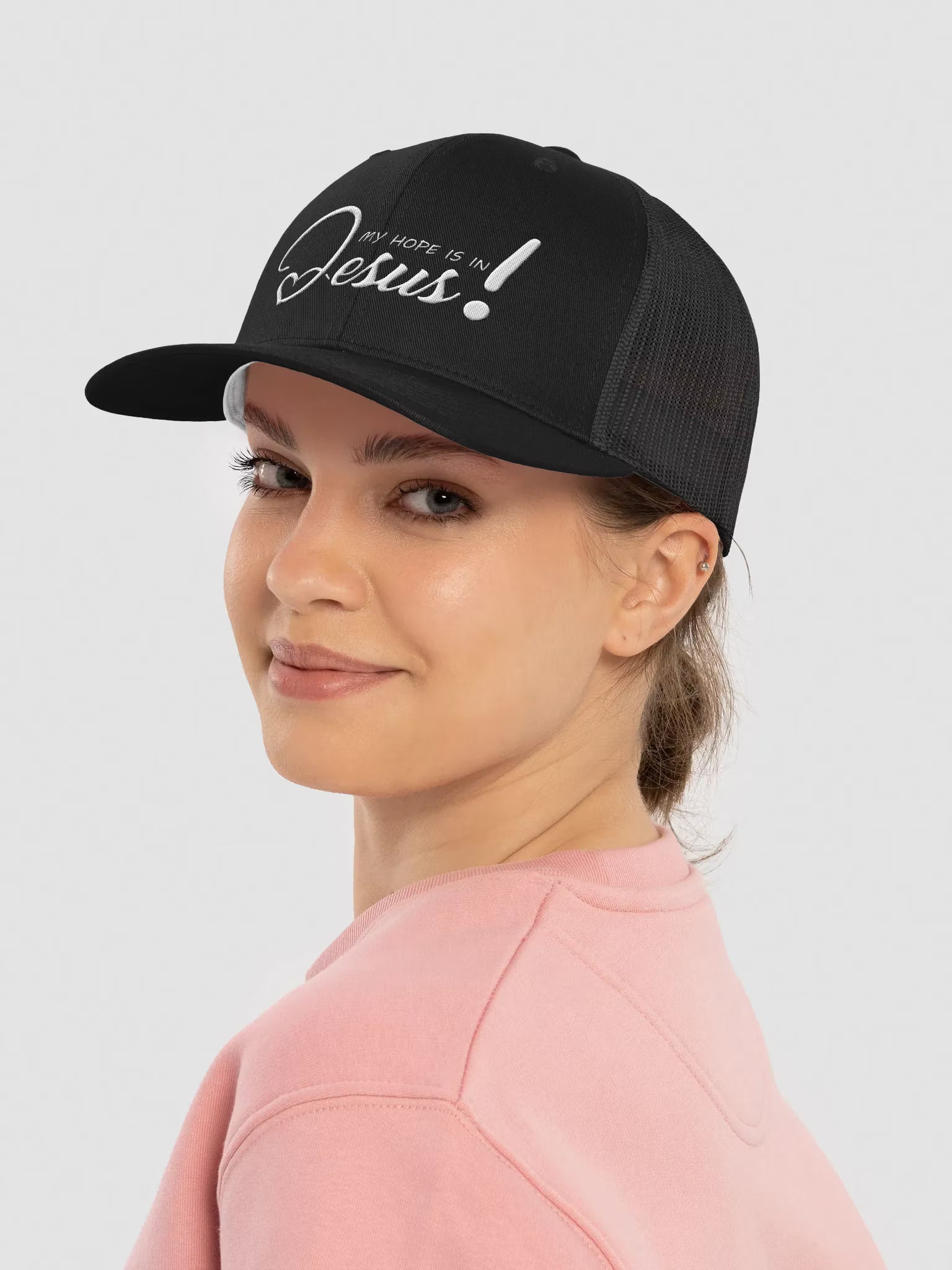 My Hope is in Jesus Embroidered Trucker Hat