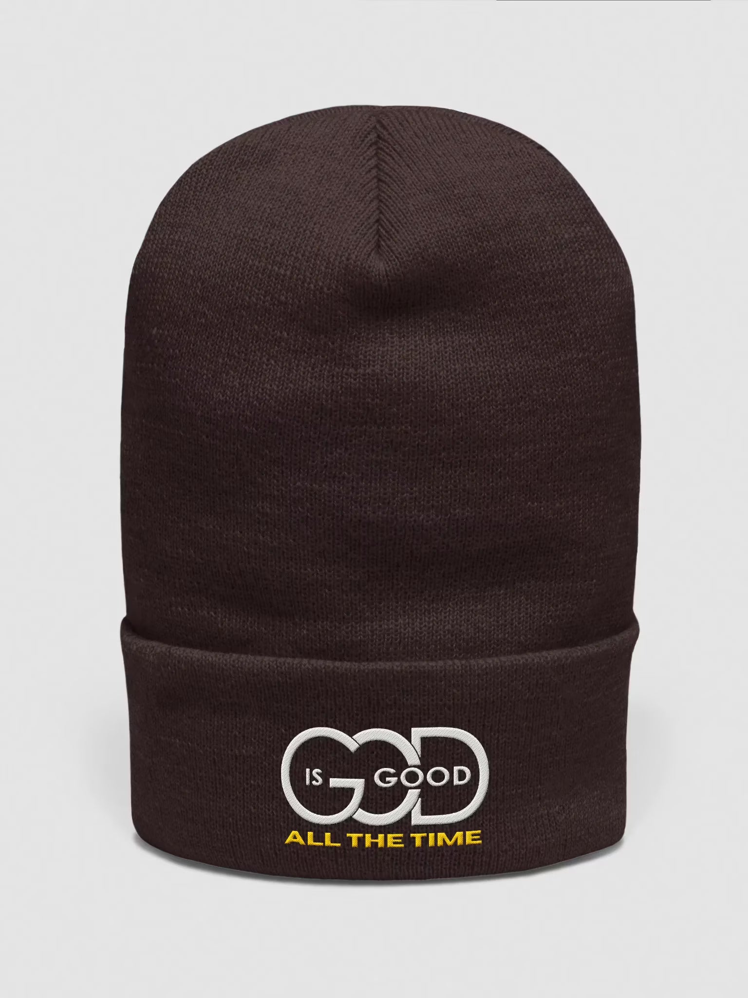 God is Good All the time Embroidered Cuffed Beanie
