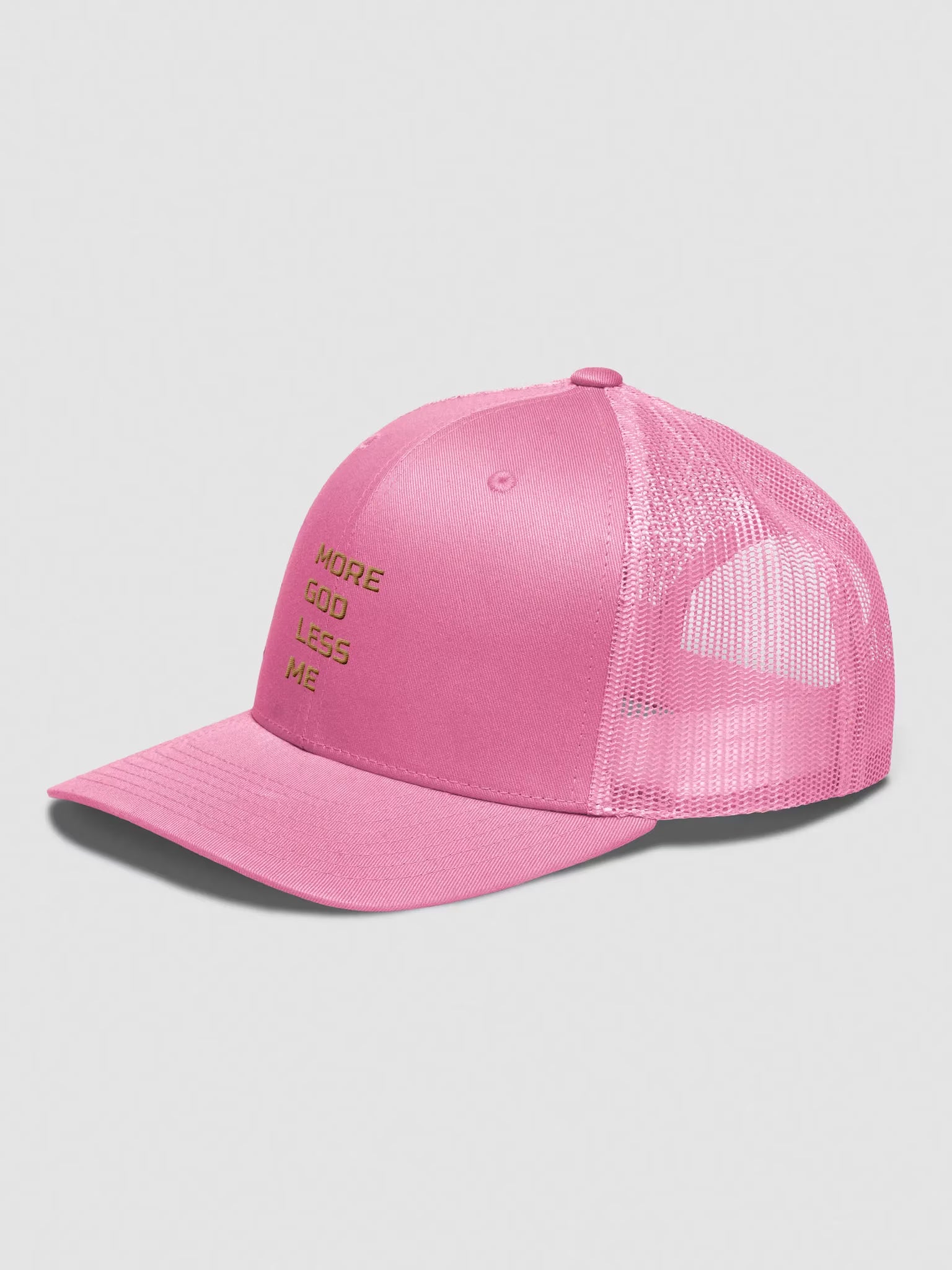 More God Less Me Embroidered Trucker Hat