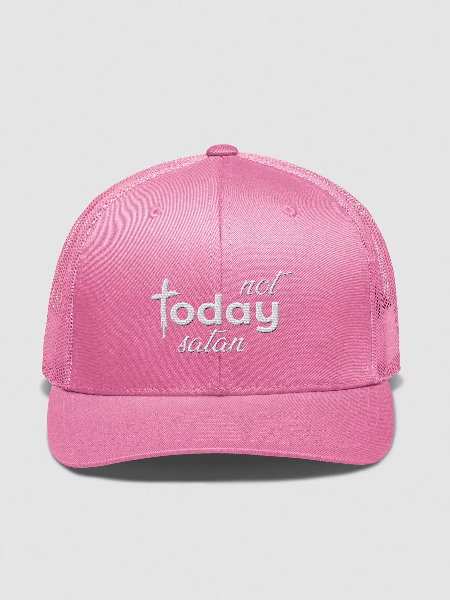 Not Today Satan Embroidered Trucker Hat