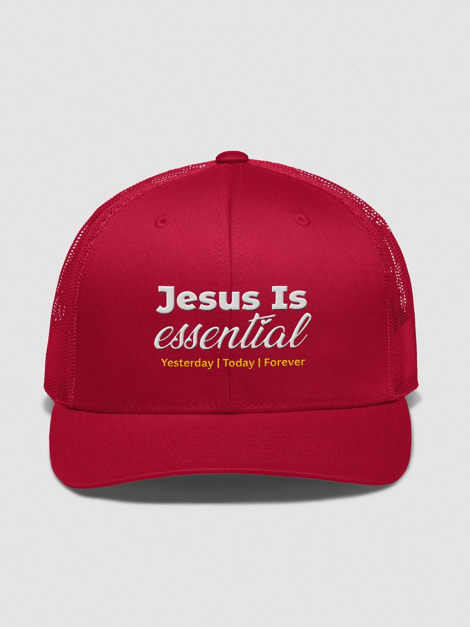 Jesus is Essential Embroidered Trucker Hat