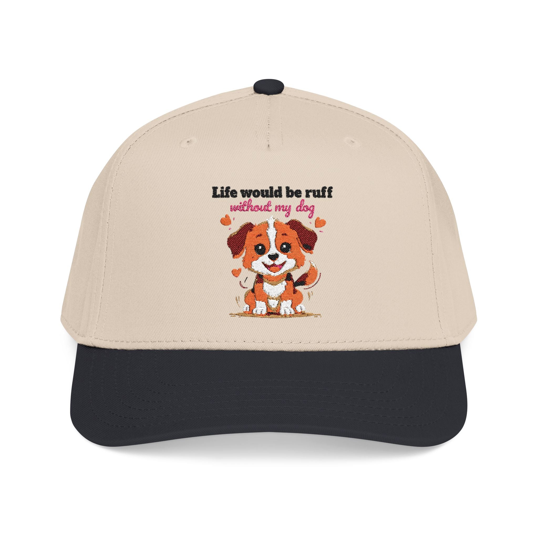 Life Would Be Ruff Puppy Embroidered Baseball Cap