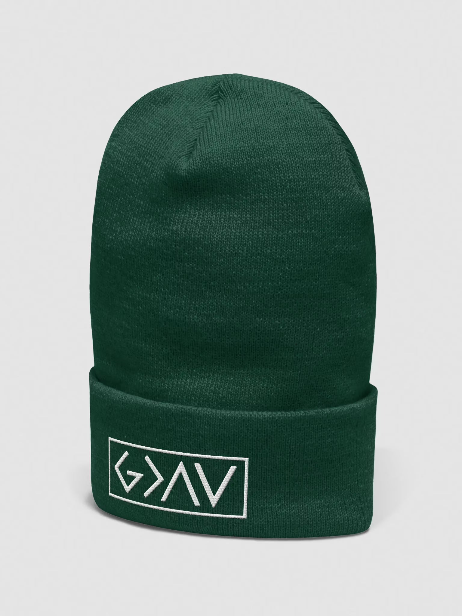 God is Greater than the Highs and Lows Embroidered Cuffed Beanie