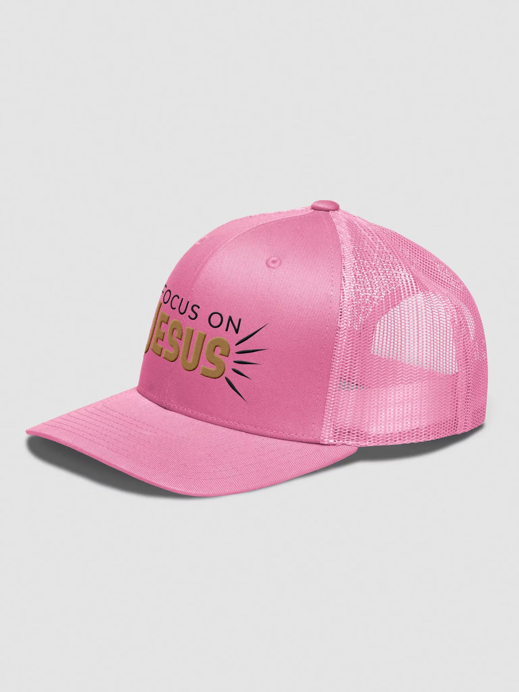 Focus on Jesus Embroidered Trucker Hat