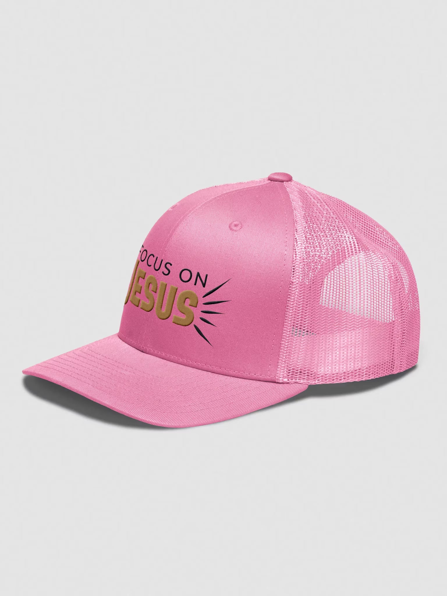 Focus on Jesus Embroidered Trucker Hat