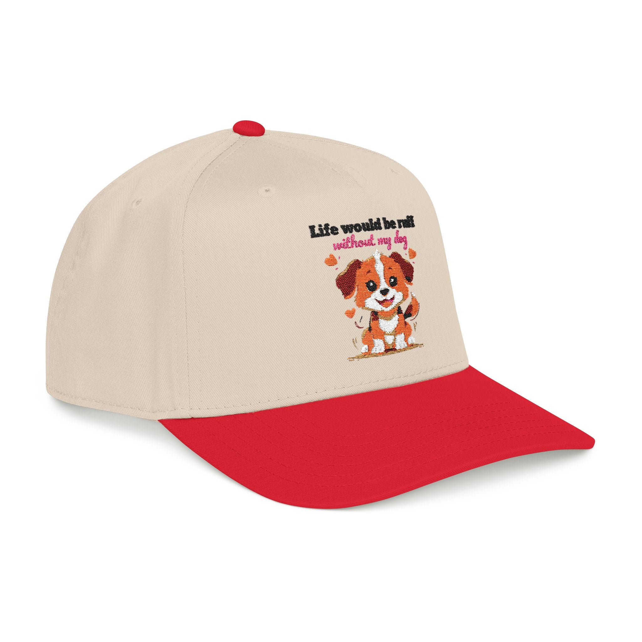 Life Would Be Ruff Puppy Embroidered Baseball Cap