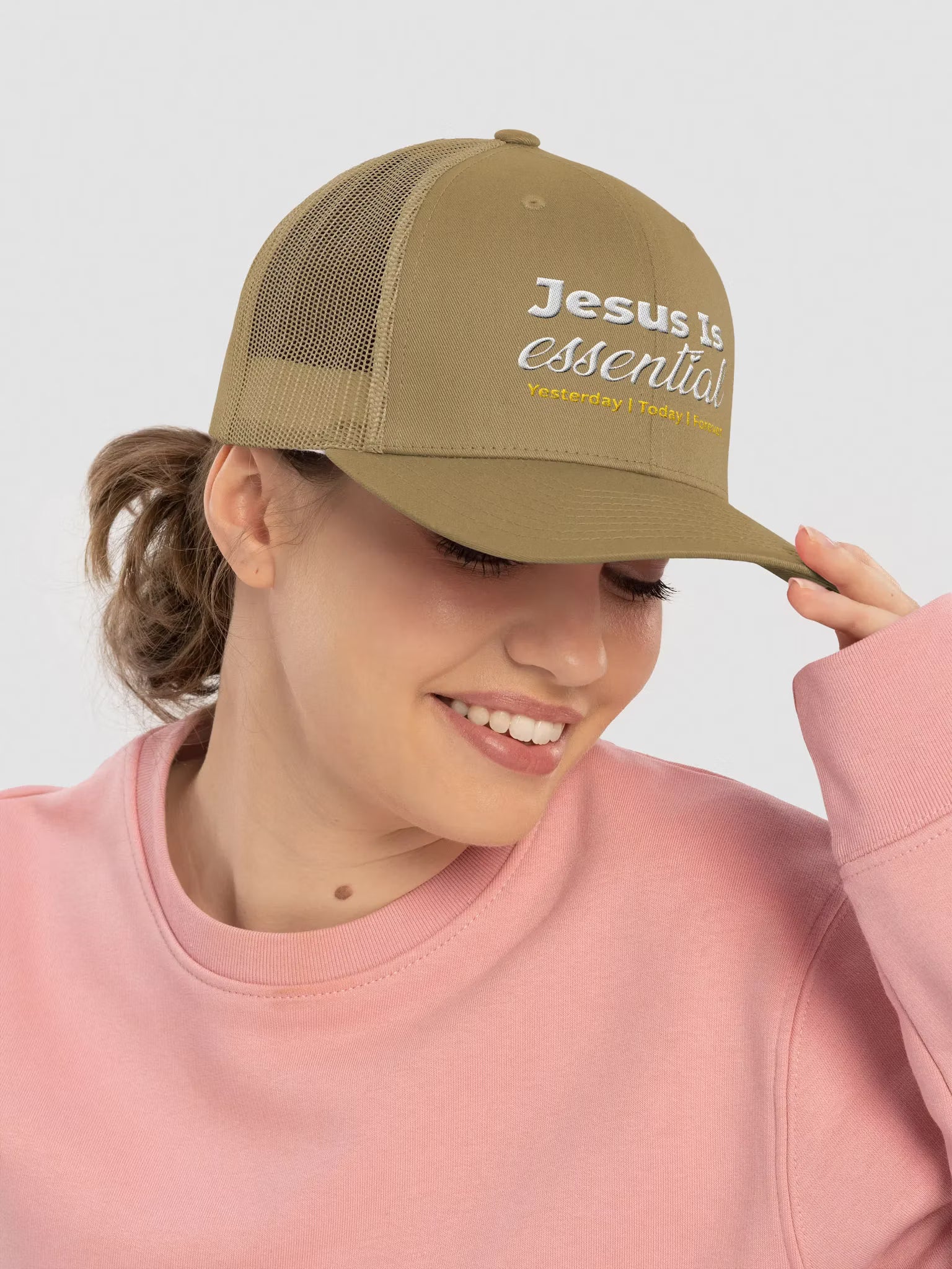 Jesus is Essential Embroidered Trucker Hat