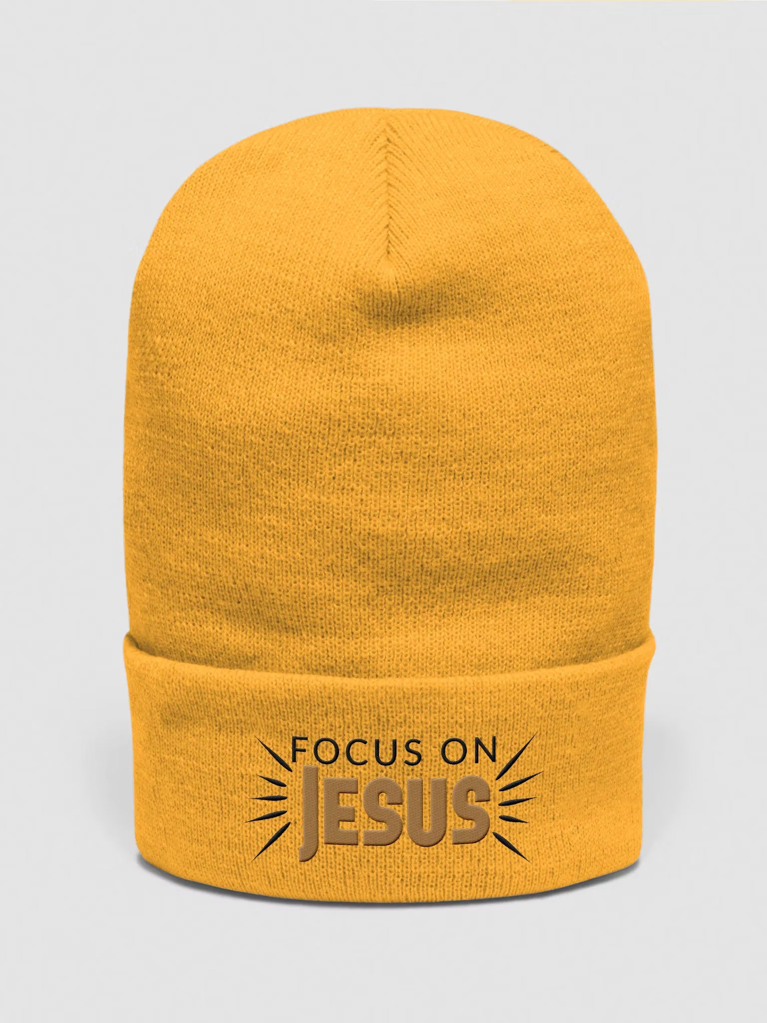 Focus on Jesus Embroidered Cuffed Beanie
