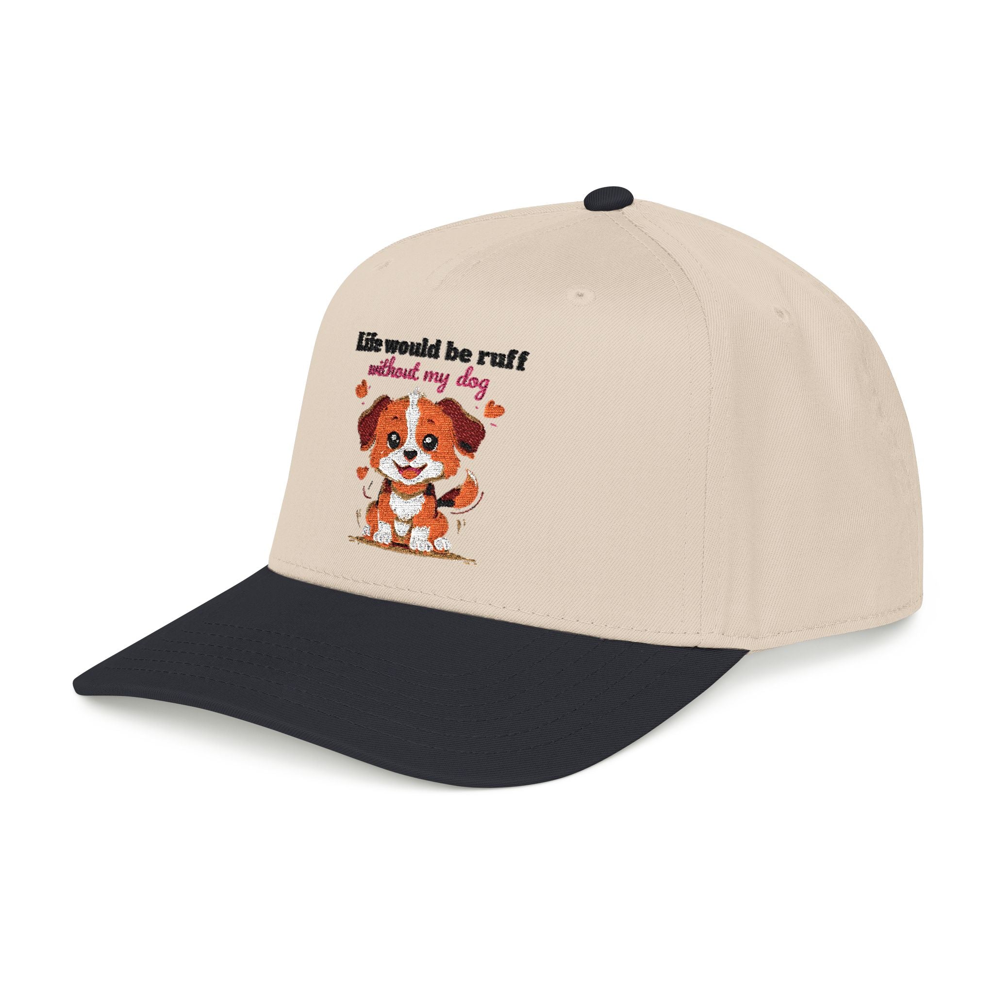 Life Would Be Ruff Puppy Embroidered Baseball Cap