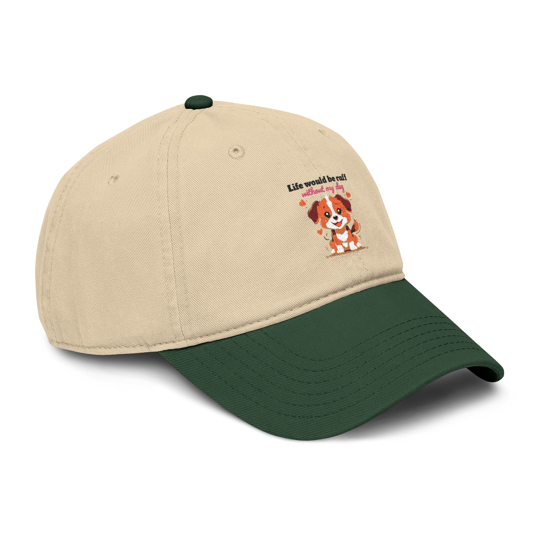 Life Would Be Ruff Puppy Embroidered Baseball Cap — Cute Dog Dad/Mom Hat