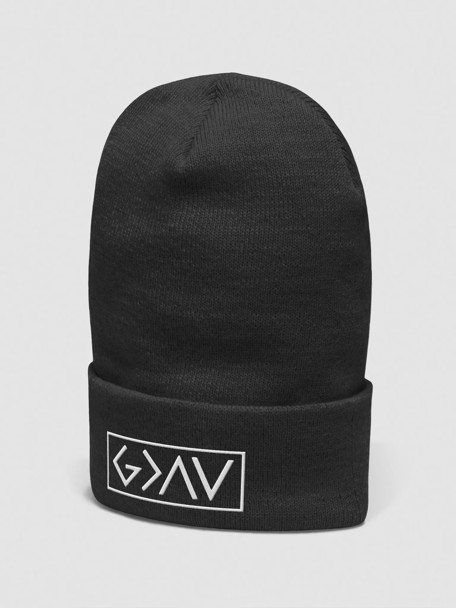 God is Greater than the Highs and Lows Embroidered Cuffed Beanie