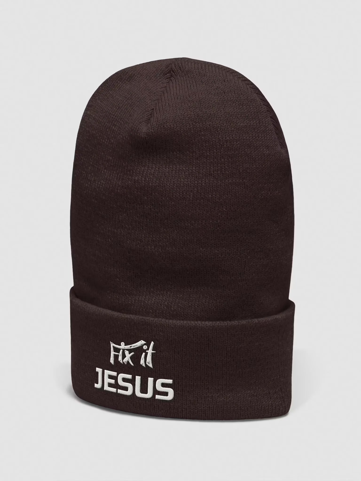 Fix it Jesus Embroidered Cuffed Beanie